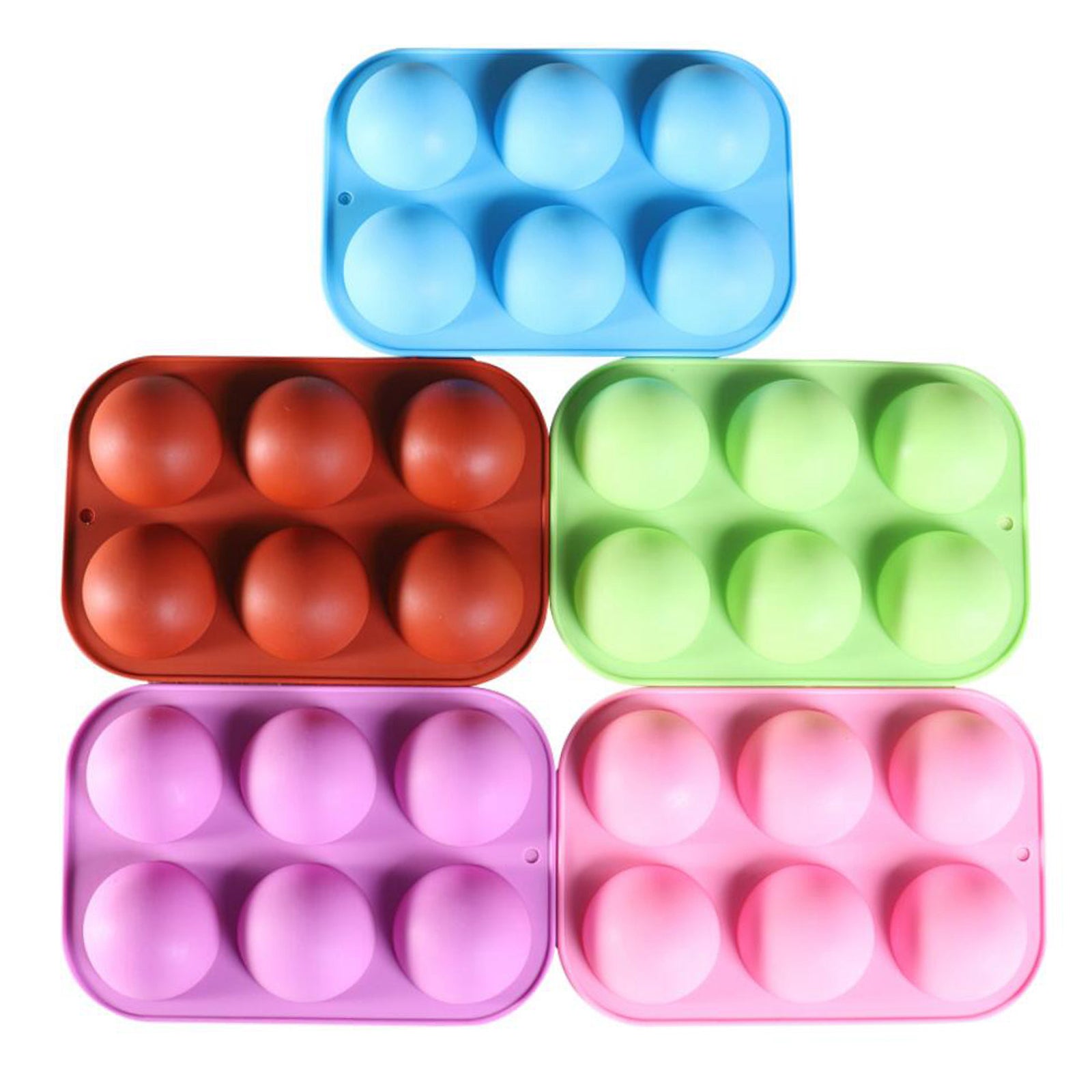 6 Hole Silicone Mold Muffin Pan for Jelly Bread Cookie Baking Tools Pink
