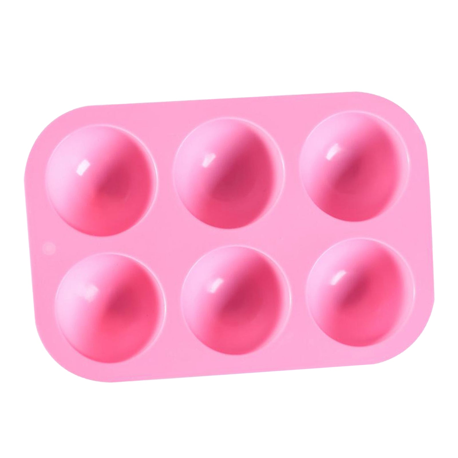 6 Hole Silicone Mold Muffin Pan for Jelly Bread Cookie Baking Tools Pink