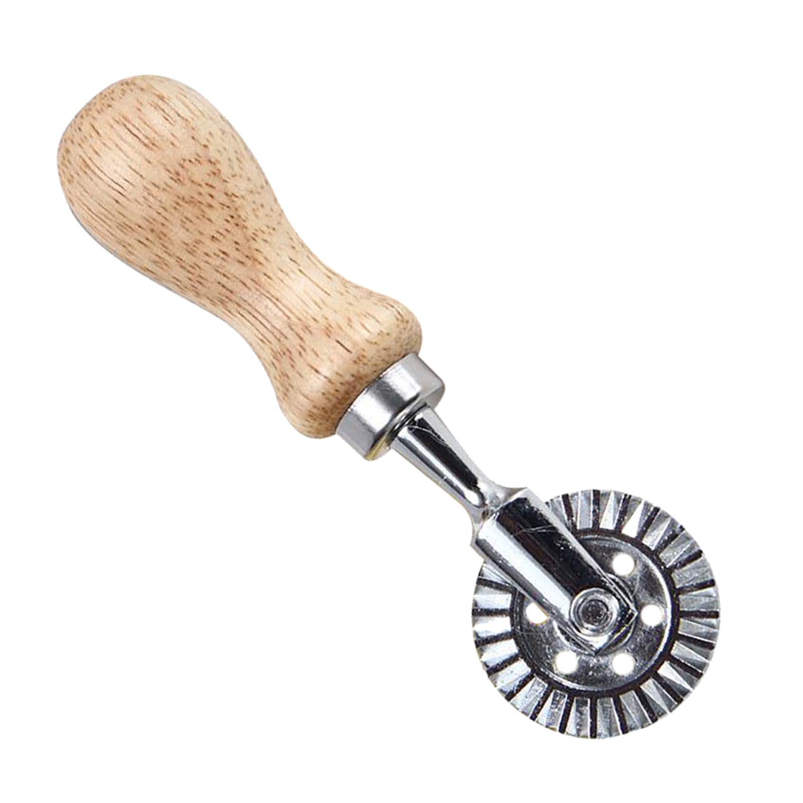 Steel Ravioli Stamp Maker Cutter Pasta Maker Mold & Wooden Handle Roll