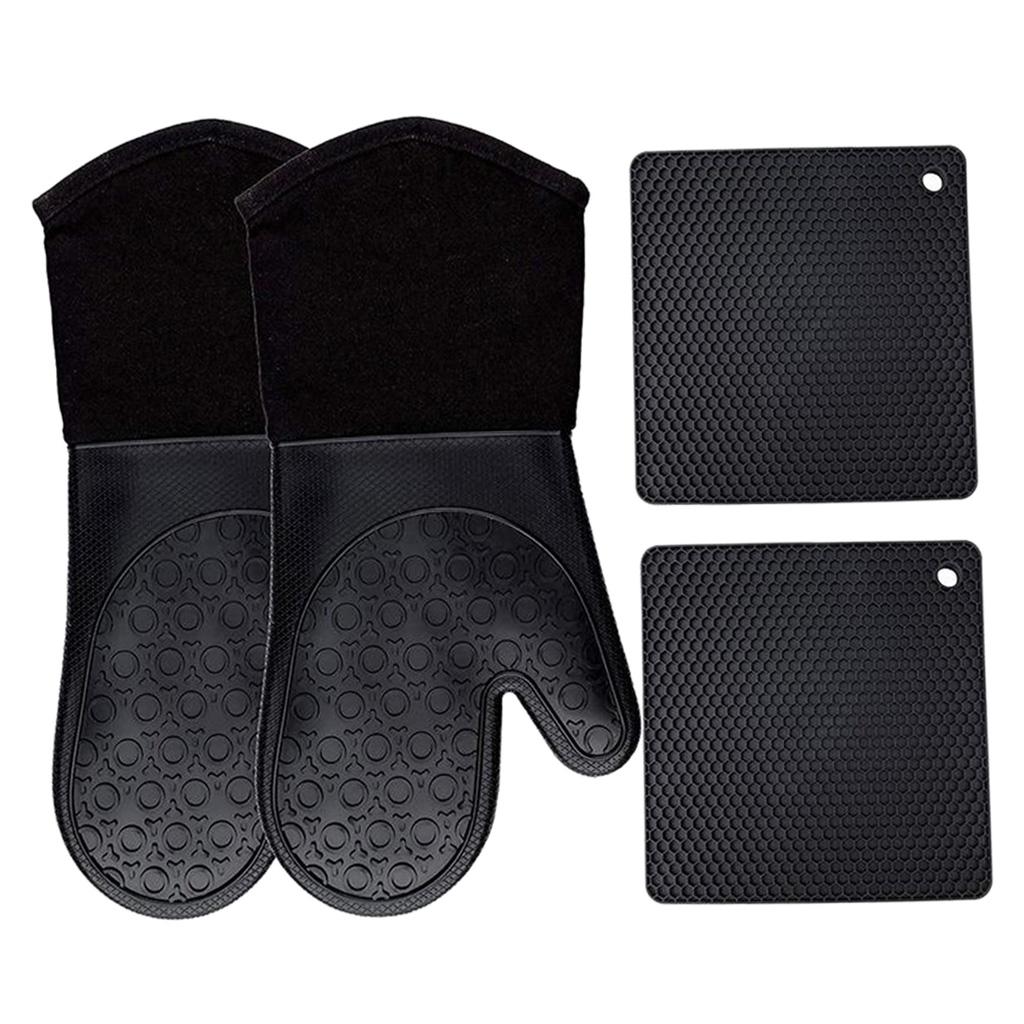 BBQ Gloves Oven Gloves Heat Resistant Silicone Kitchen Mitts Gloves