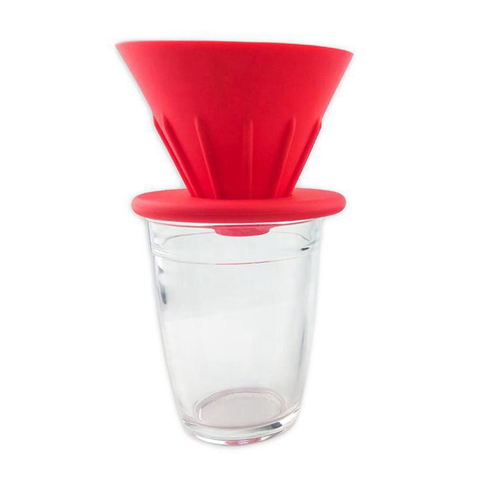 Silicone Coffee Dripper Cone for Home Office Camping RV Red