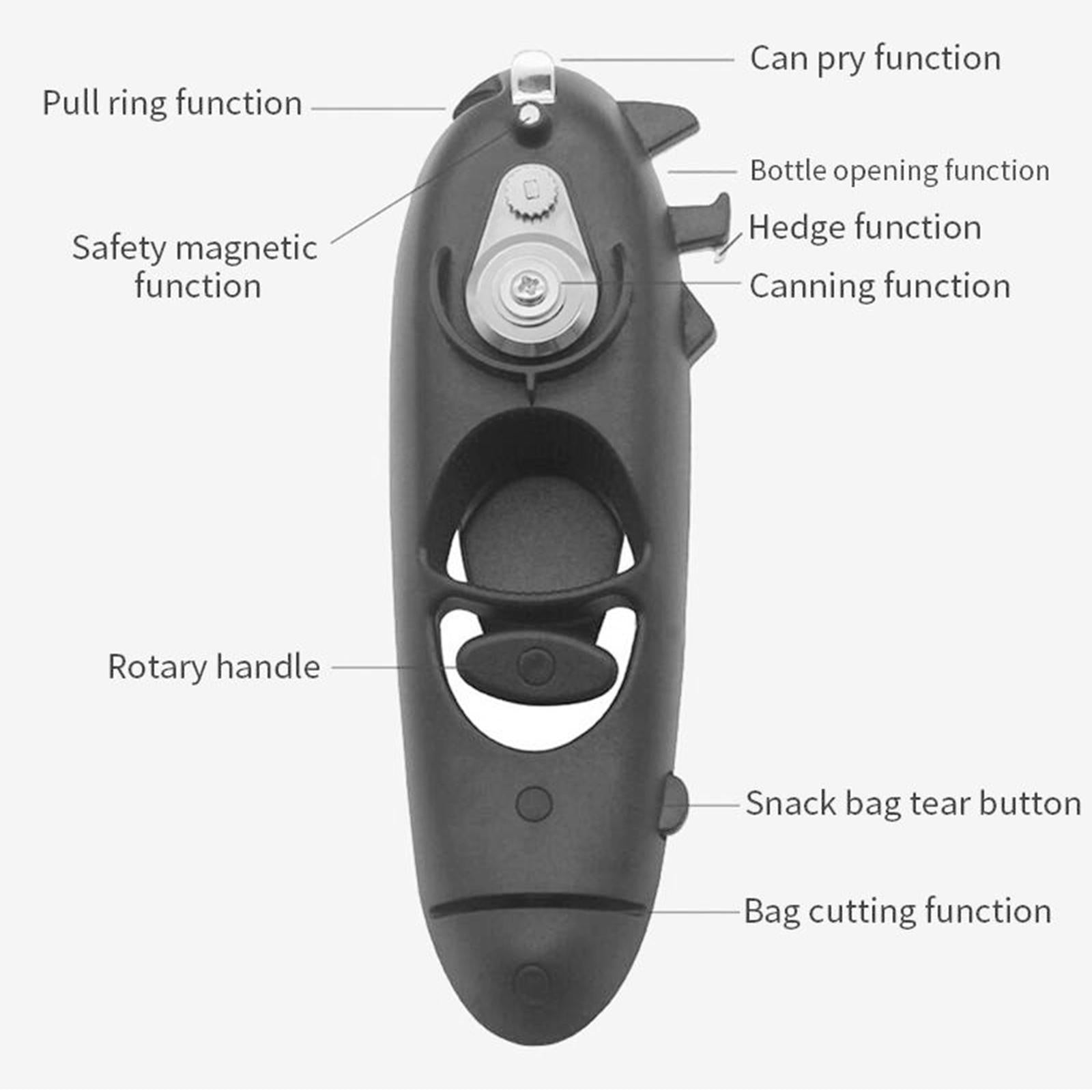 Can Opener Handheld Multifunction Manual Stainless Steel Blade Smooth Edge