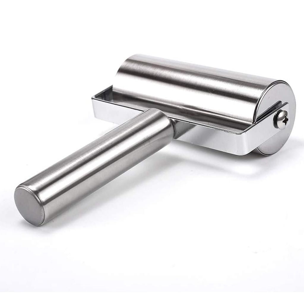 Pizza Pastry Baking Dough Roller Rolling Pin Stainless Steel 5.3 inch Roller