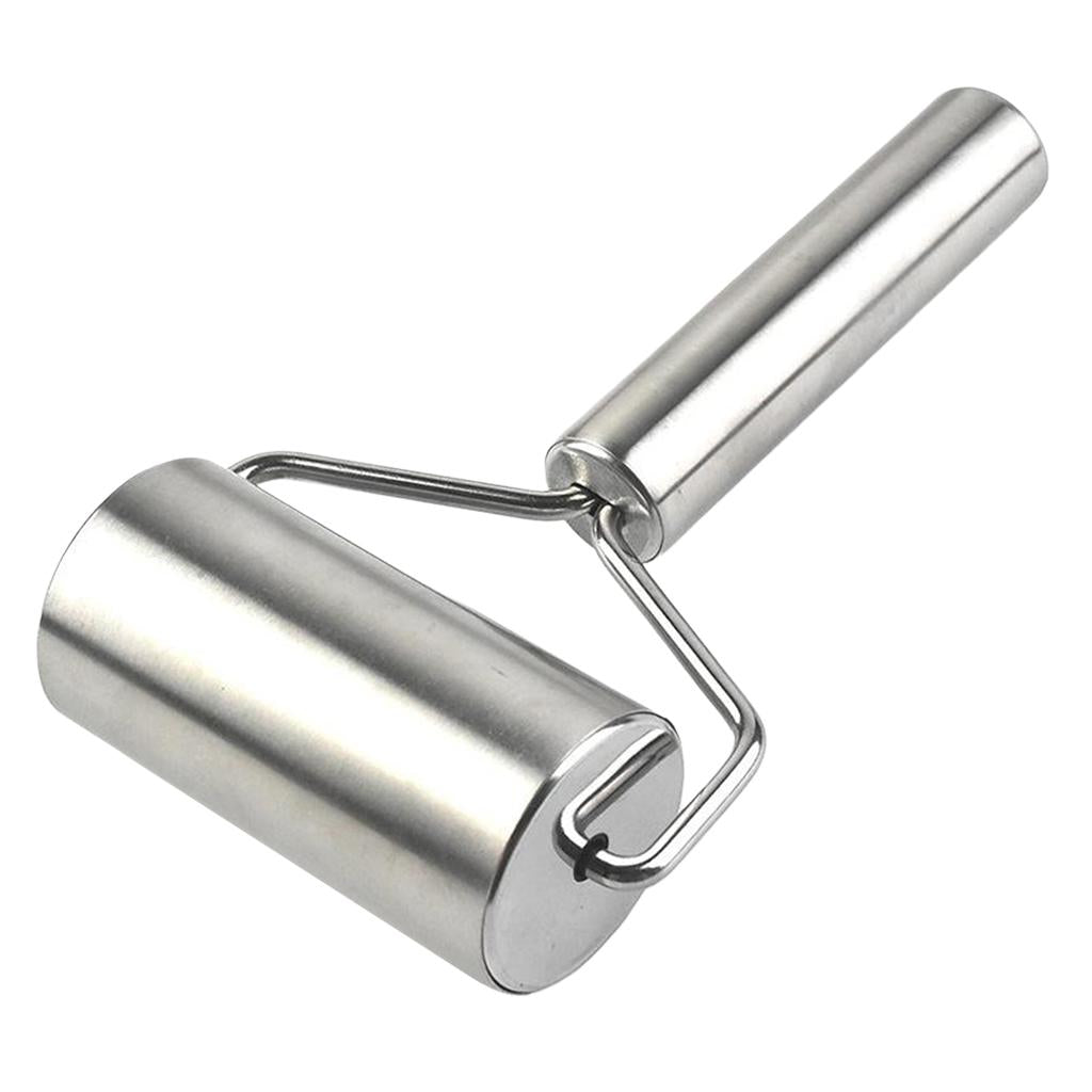 Pizza Pastry Baking Dough Roller Rolling Pin Stainless Steel 4.5 inch Roller