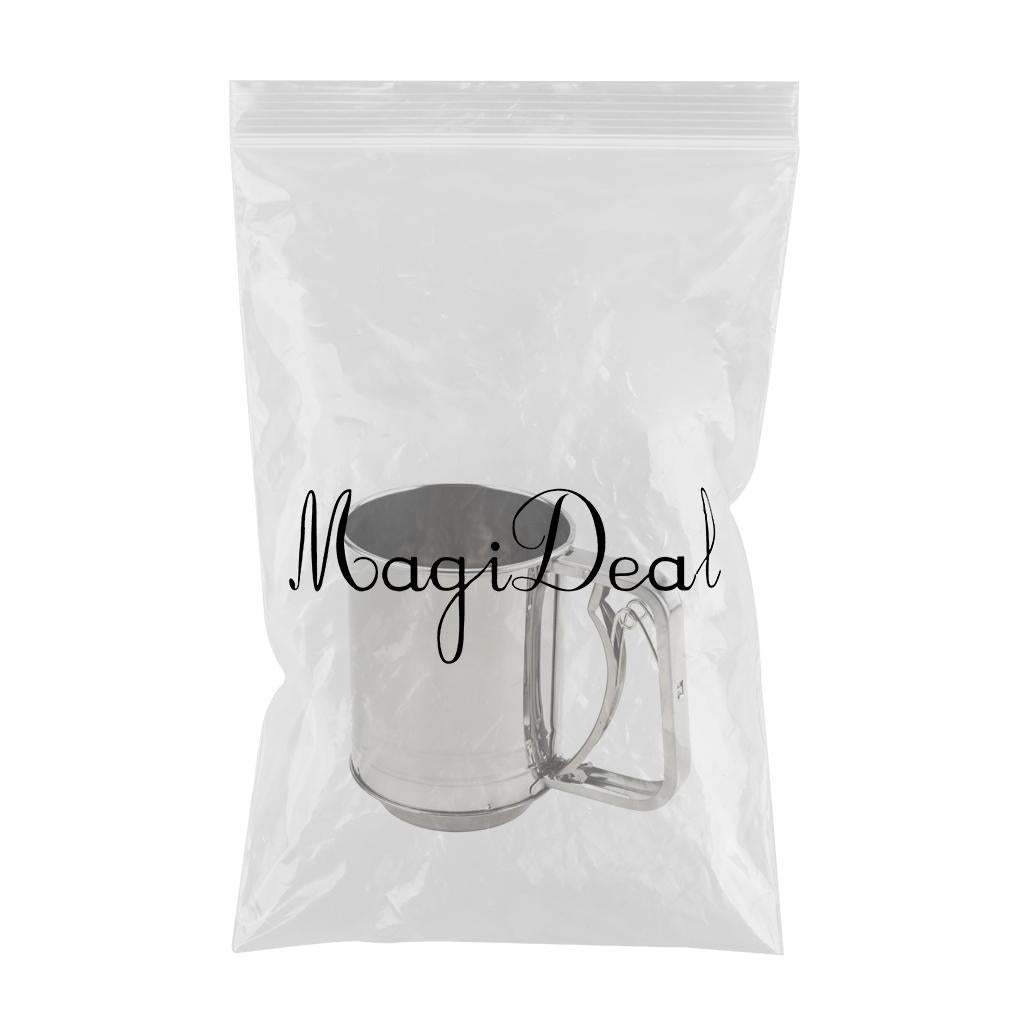 Flour Sifter Hand Crank Shaker with Handle Mesh Sieves Double Layer