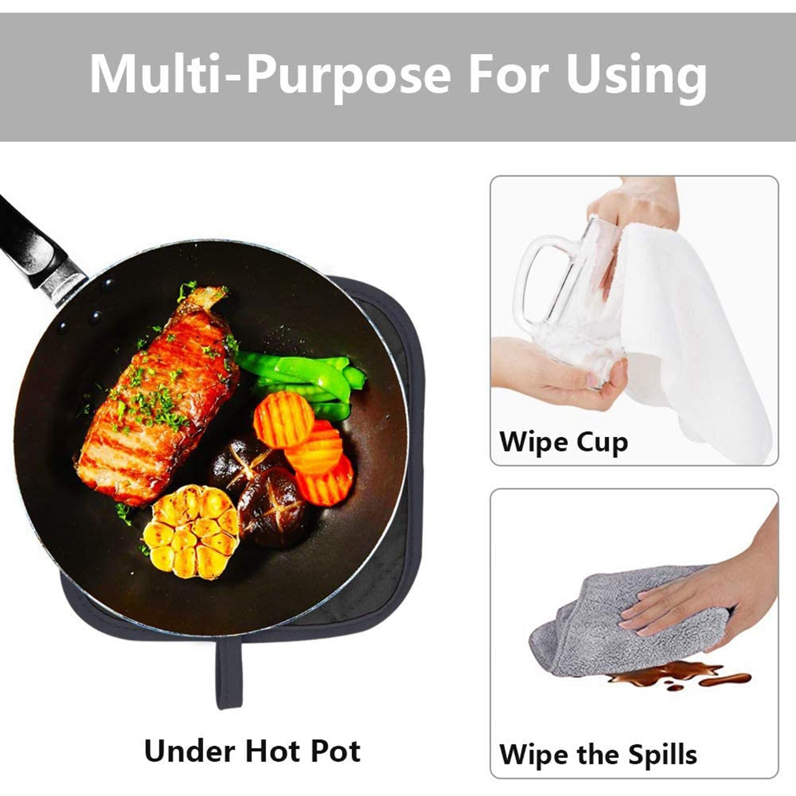 Oven Gloves Heat Resistant Grill BBQ Gloves Non Slip Oven Mitts Black