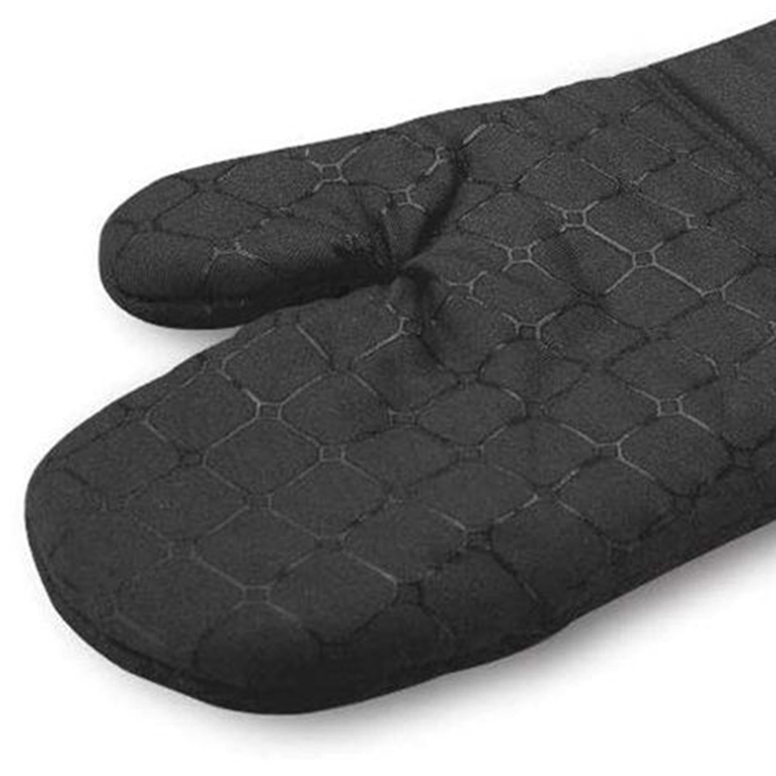 Oven Gloves Heat Resistant Grill BBQ Gloves Non Slip Oven Mitts Black