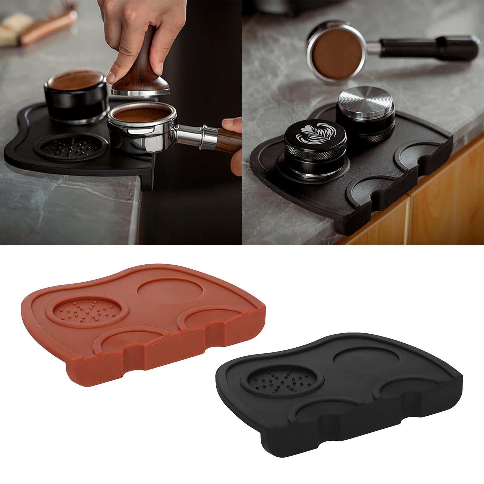 Espresso Mat Coffee Tamper Anti-slip Tamping Holder Pad Silicone Mat Black