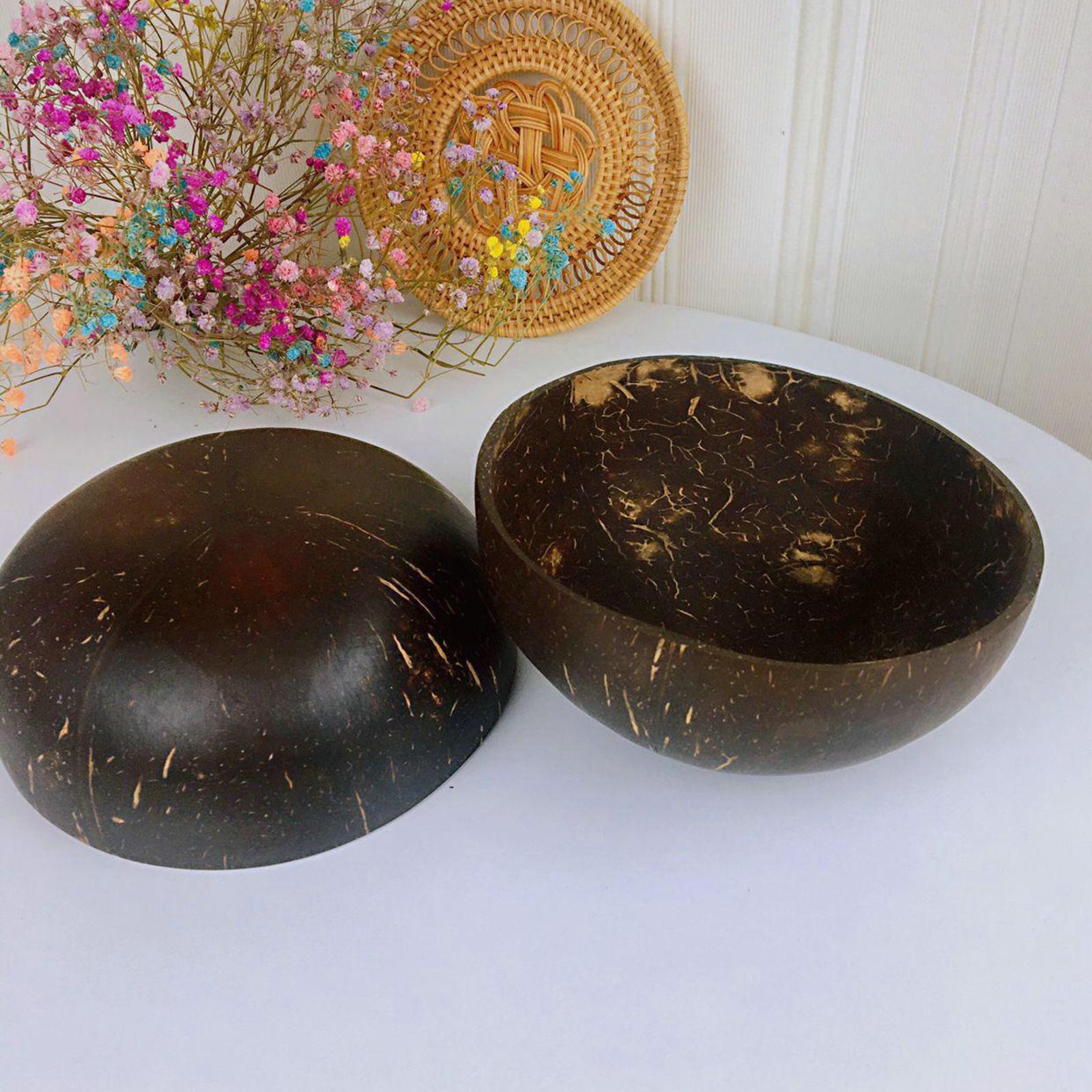 Handmade Coconut Bowls Creative for Salad Noodle Rice Vegans Serving Cereal