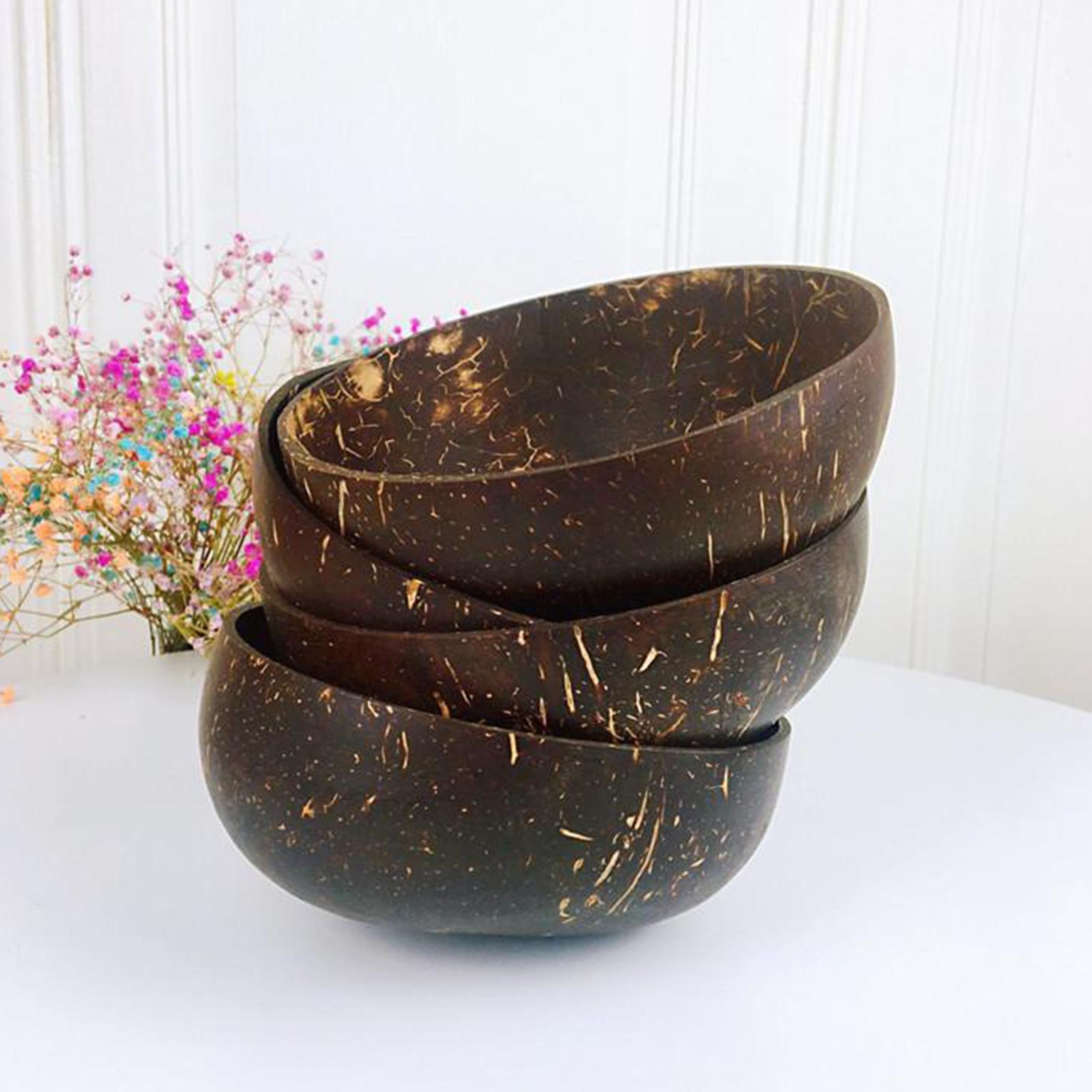 Handmade Coconut Bowls Creative for Salad Noodle Rice Vegans Serving Cereal