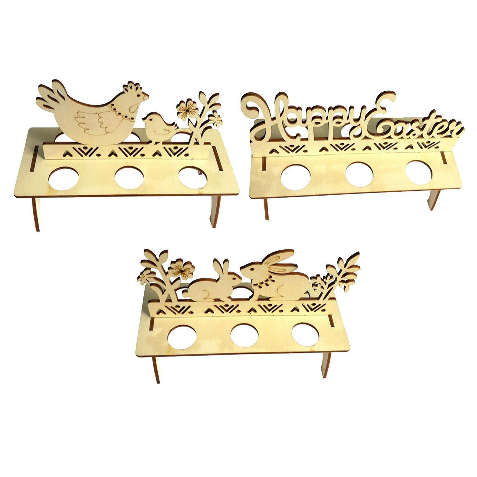 Easter Egg Storage Rack Holder Rabbit/Hen/Happy Easter Decorations for Home Style1