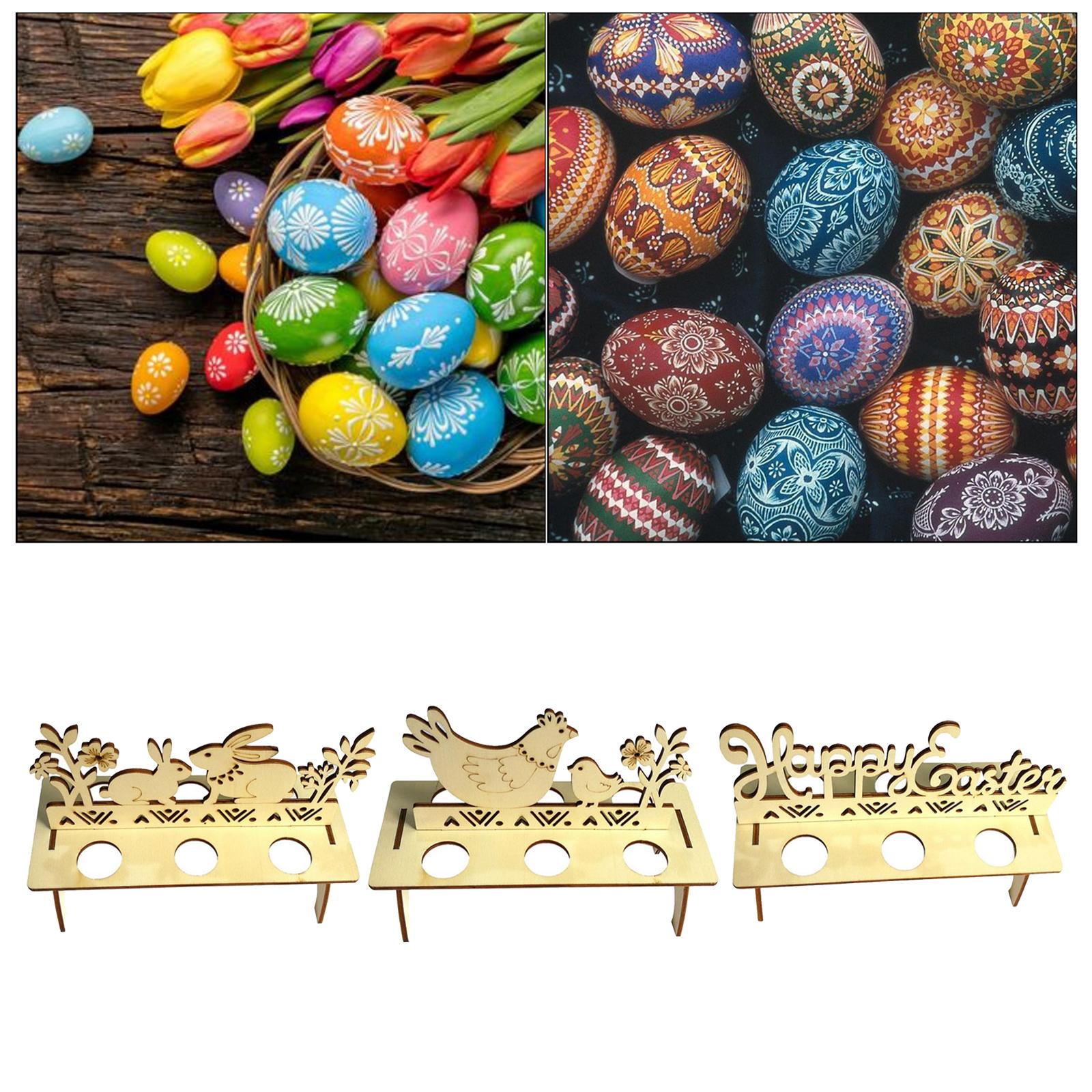 Easter Egg Storage Rack Holder Rabbit/Hen/Happy Easter Decorations for Home Style1