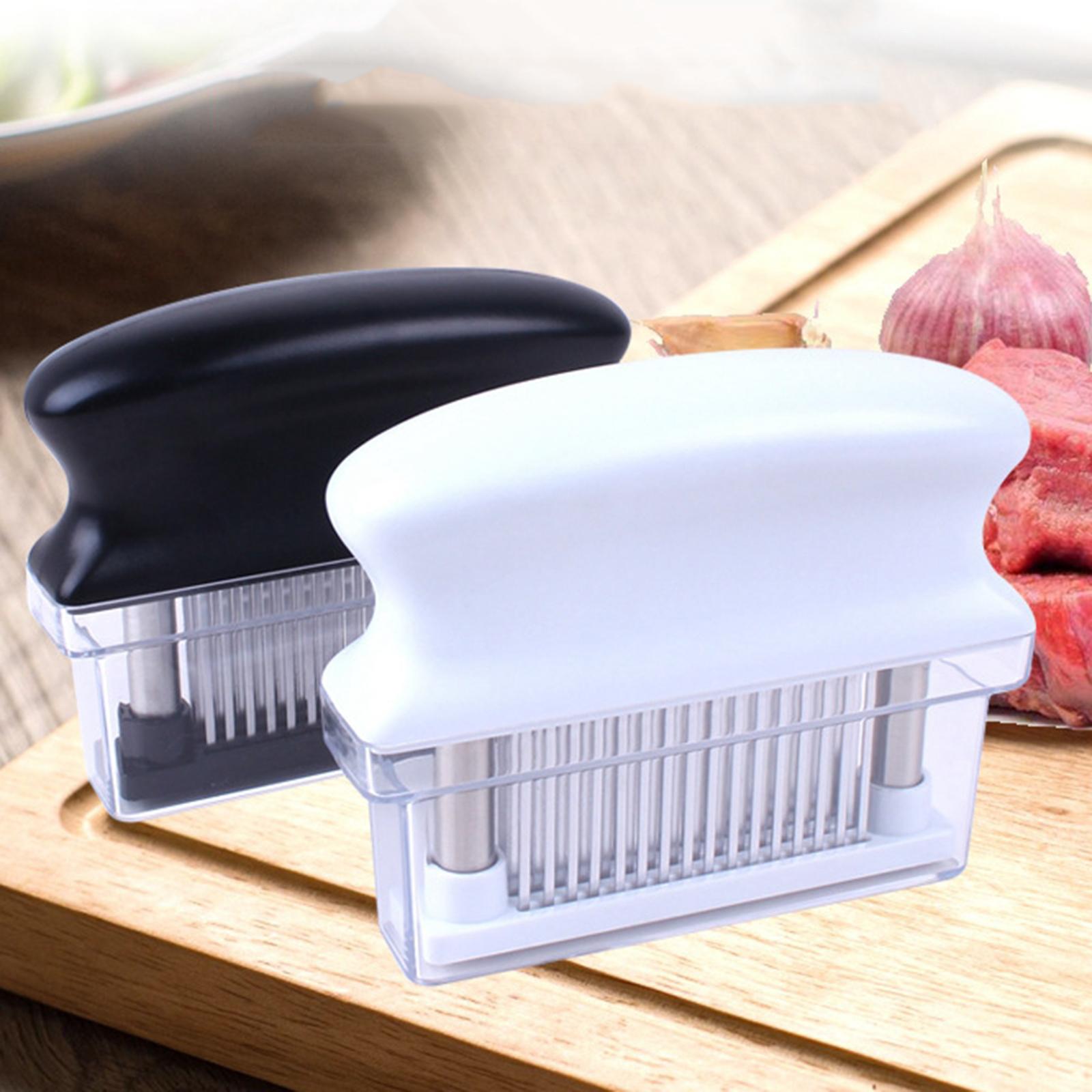 Meat Tenderizer Tool 48 Needle Sharp Knife for Beaf Chicken Heavy Duty white