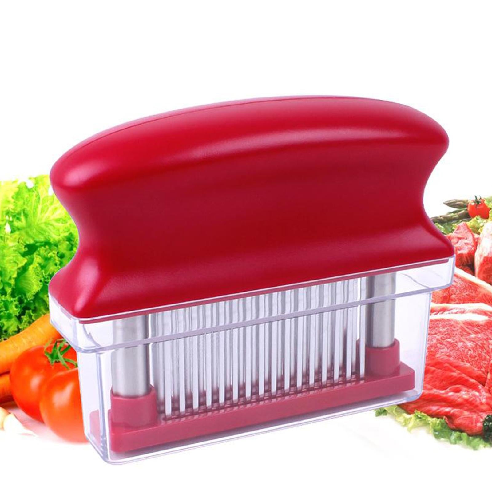 Meat Tenderizer Tool 48 Needle Sharp Knife for Beaf Chicken Heavy Duty red