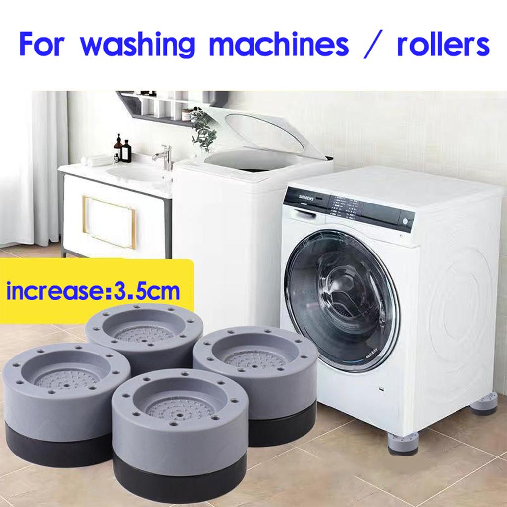 4x Anti Vibration Washer Feet Pad Washing Machine Anti-Skid Roller Kit 3.5cm