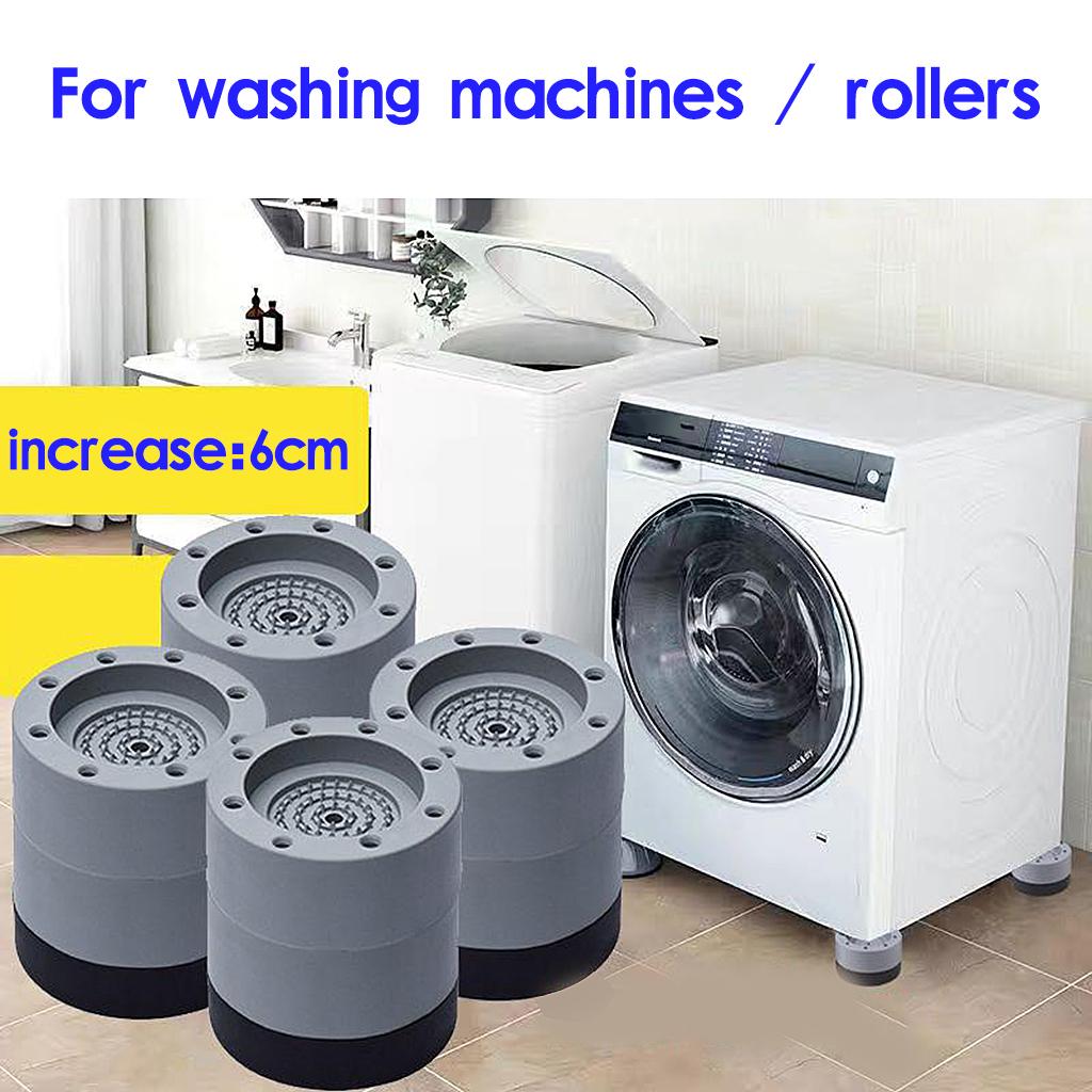 4x Anti Vibration Washer Feet Pad Washing Machine Anti-Skid Roller Kit 6cm