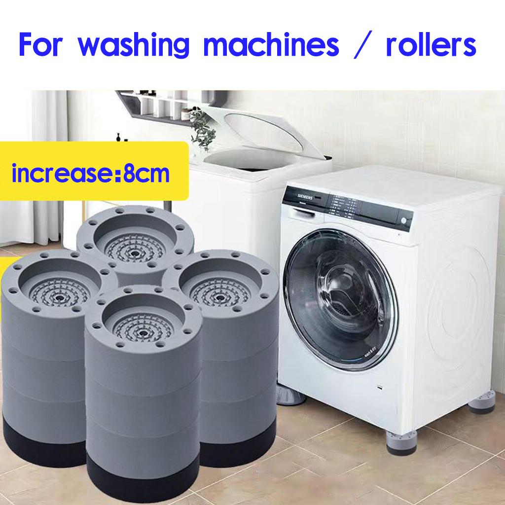 4x Anti Vibration Washer Feet Pad Washing Machine Anti-Skid Roller Kit 8.5cm