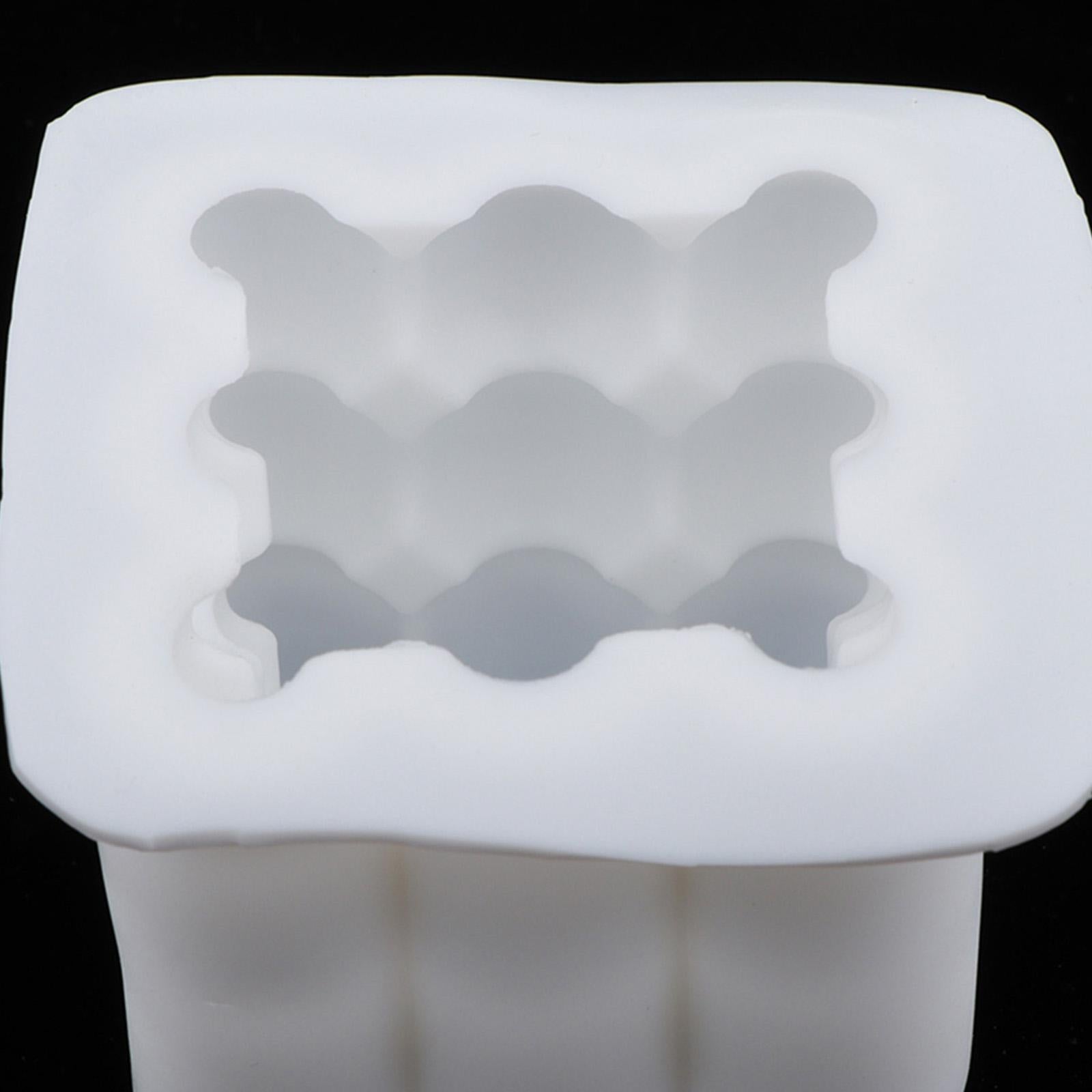 3D Cube Candle Mold Silicone Soap Mold DIY Epoxy Craft Making Mold 6x8cm