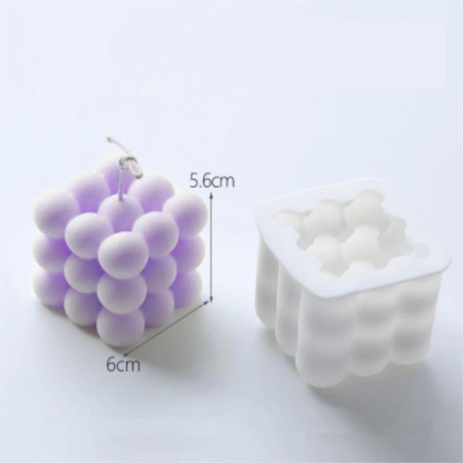 3D Cube Candle Mold Silicone Soap Mold DIY Epoxy Craft Making Mold 6x8cm