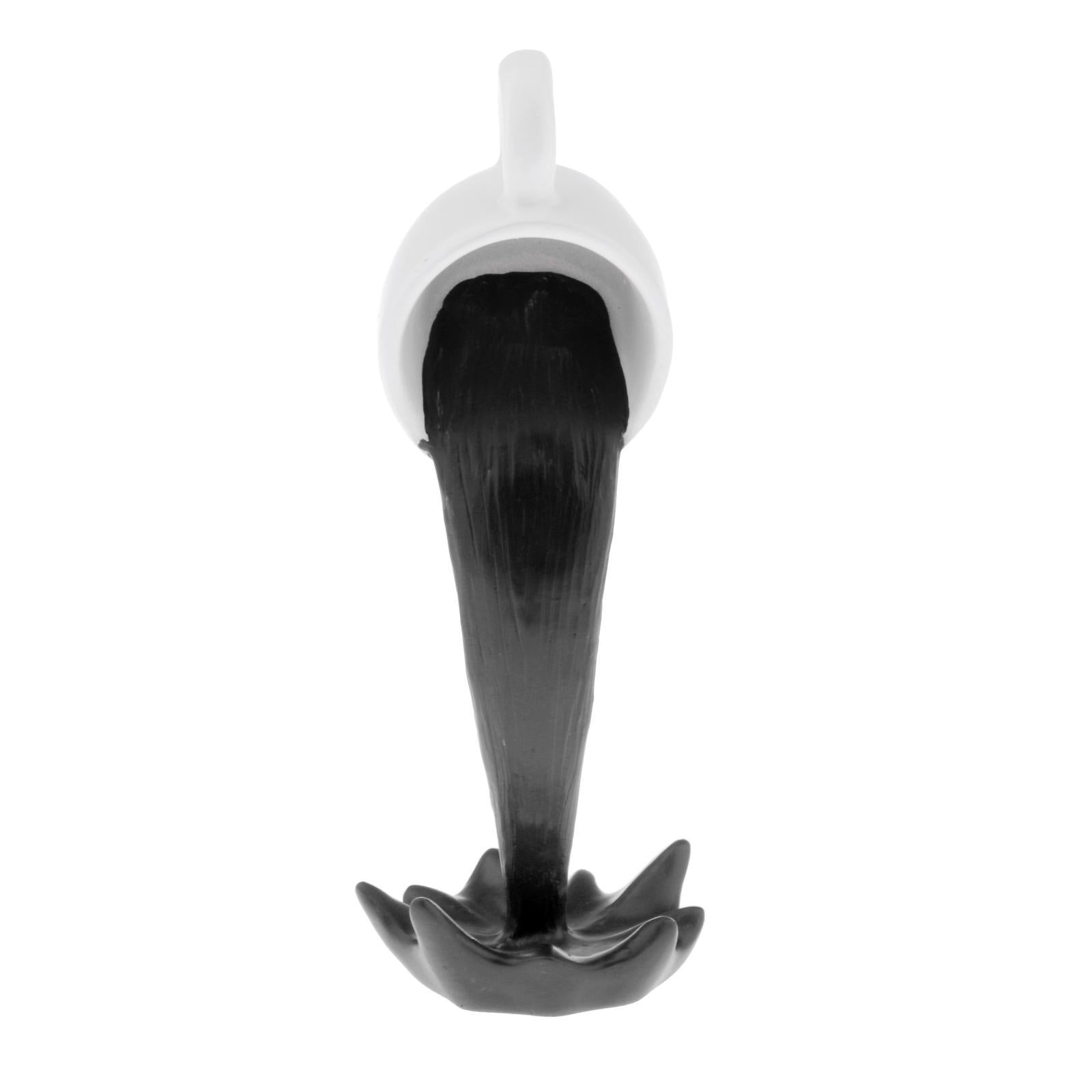 Floating coffee cup art sculpture home kitchen decoration statue Black