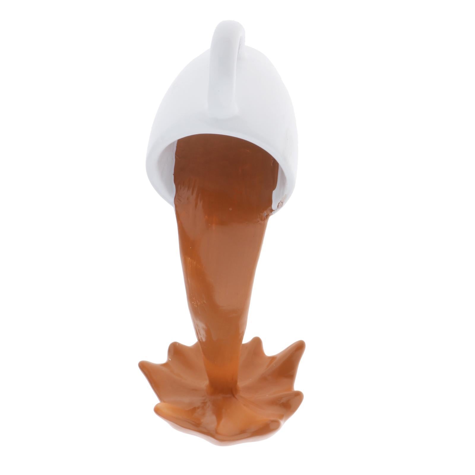 Floating coffee cup art sculpture home kitchen decoration statue Brown