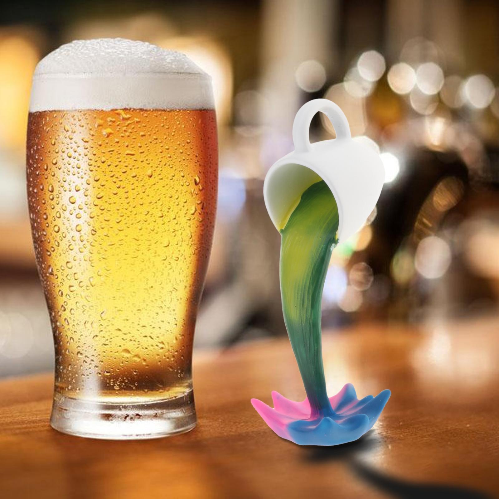 Floating coffee cup art sculpture home kitchen decoration statue Rainbow