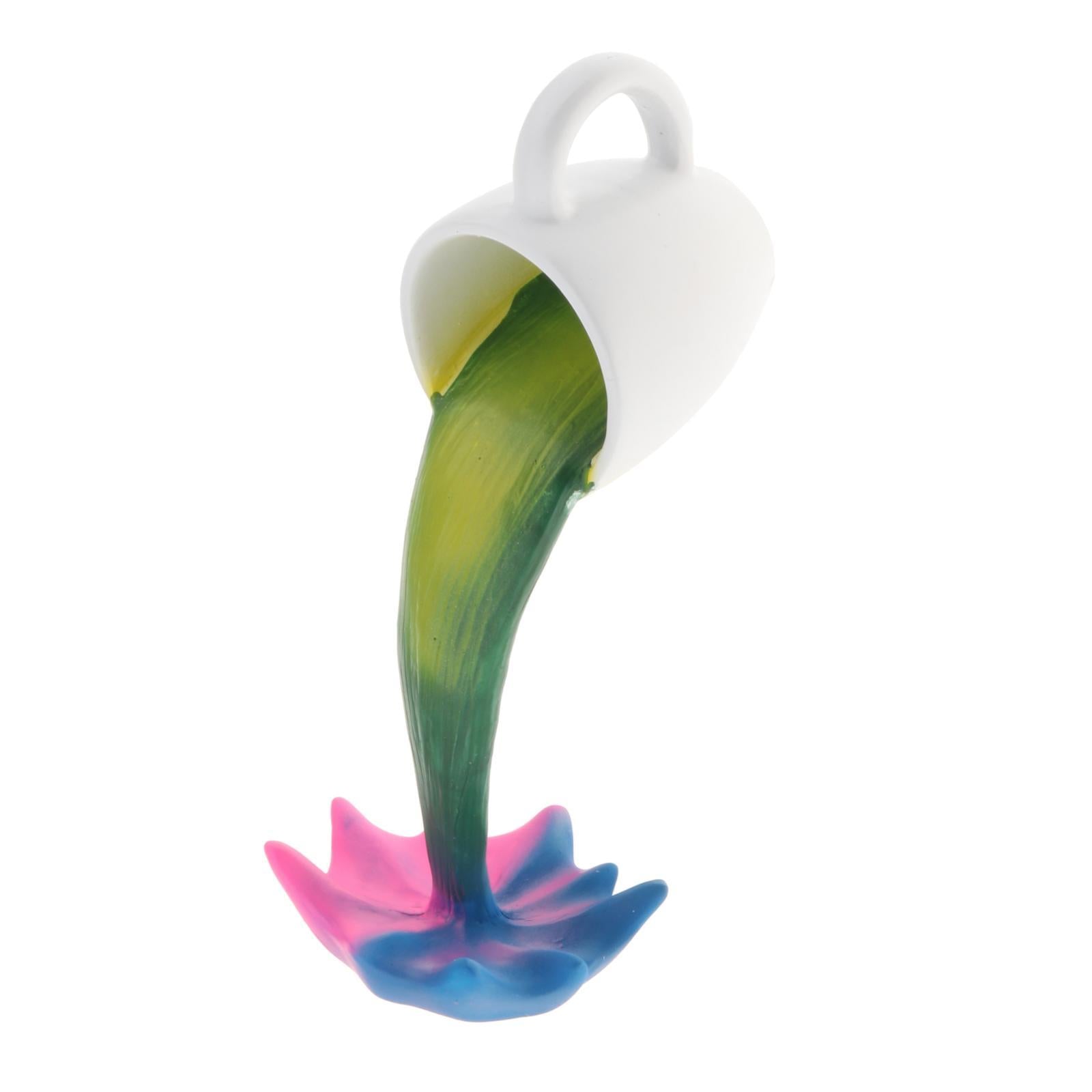 Floating coffee cup art sculpture home kitchen decoration statue Rainbow