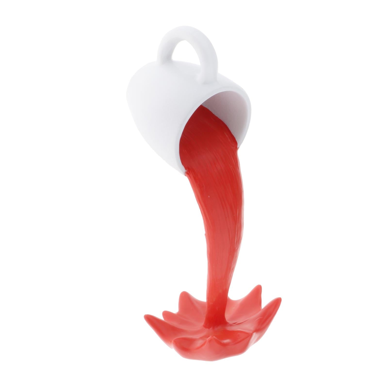 Floating coffee cup art sculpture home kitchen decoration statue Red