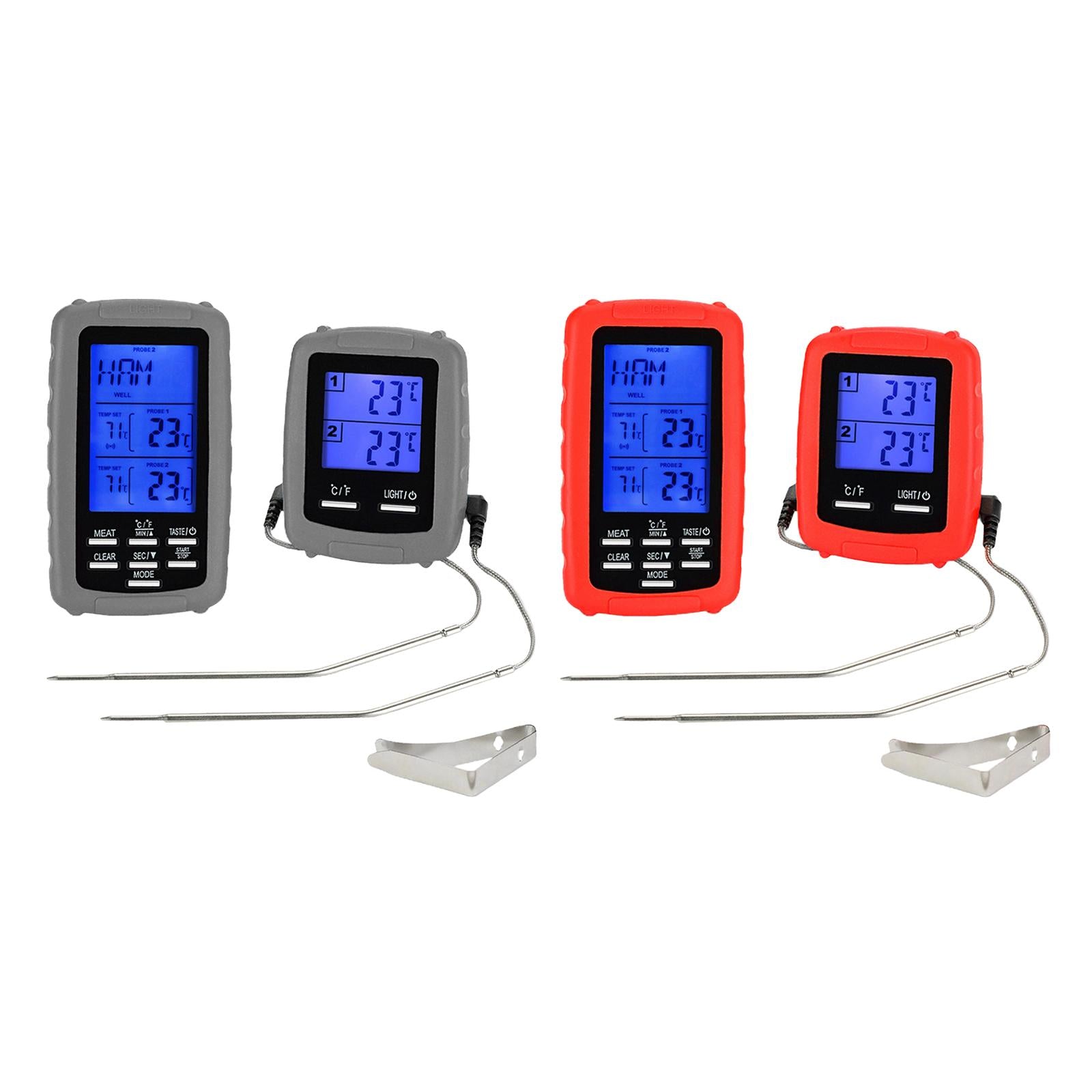 BBQ Food Thermometer Barbecue Baking Fry Chef Cooking Instant Read Red