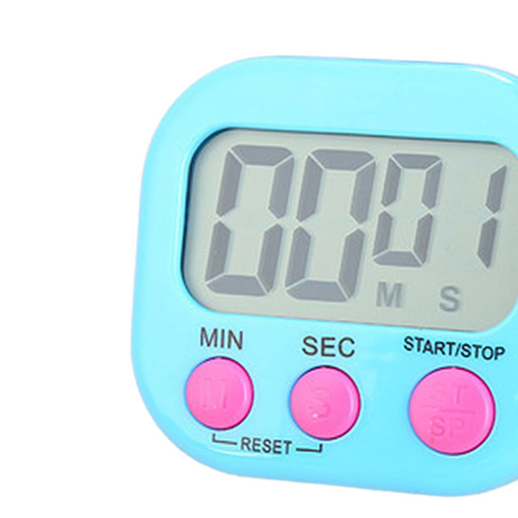 1pc Digital Kitchen Timer Clear Big Digits 0-99 Min for Cooking Office Clock blue