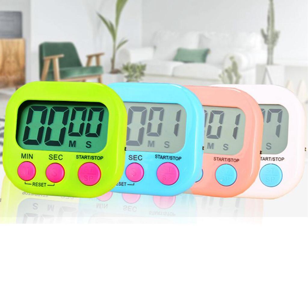 1pc Digital Kitchen Timer Clear Big Digits 0-99 Min for Cooking Office Clock blue