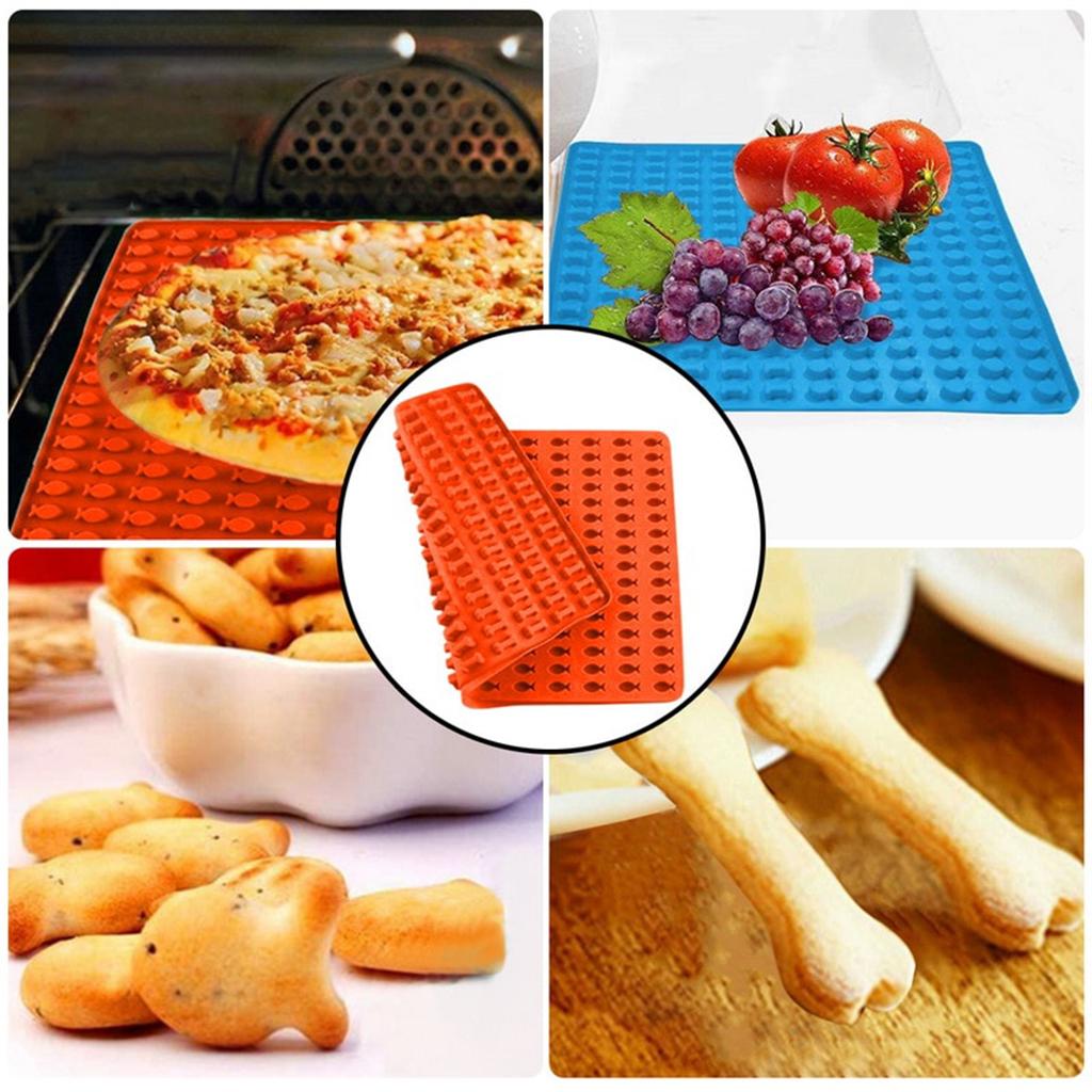 1pc Silicone Baking Mat Bone Fish for Dog Dog Treats Candy Chocolate Mould orange
