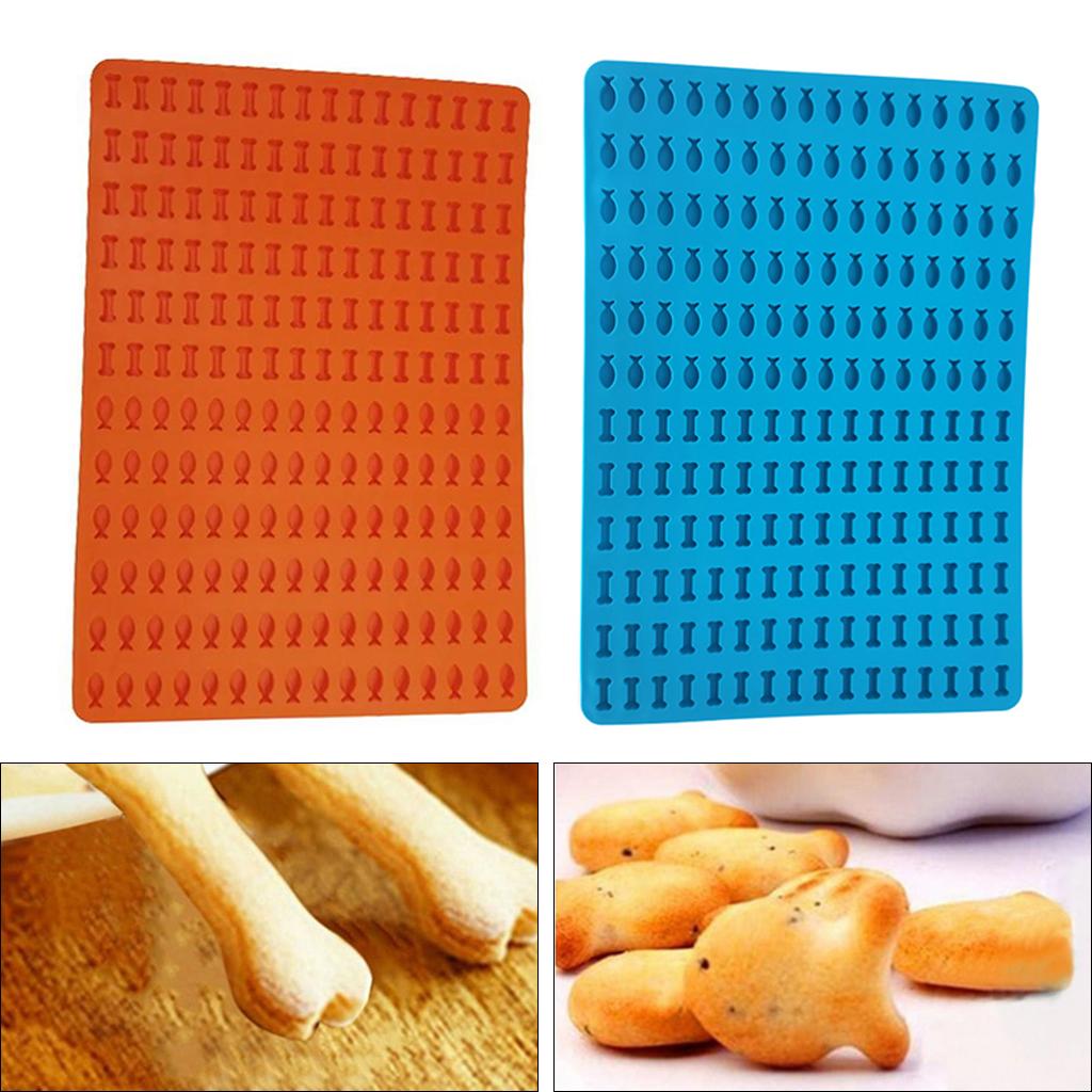 1pc Silicone Baking Mat Bone Fish for Dog Dog Treats Candy Chocolate Mould orange