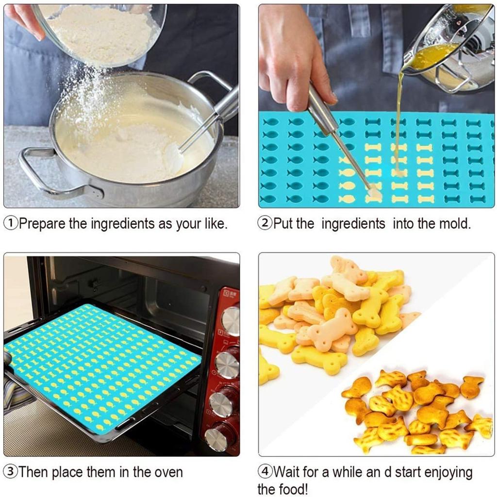 1pc Silicone Baking Mat Bone Fish for Dog Dog Treats Candy Chocolate Mould blue