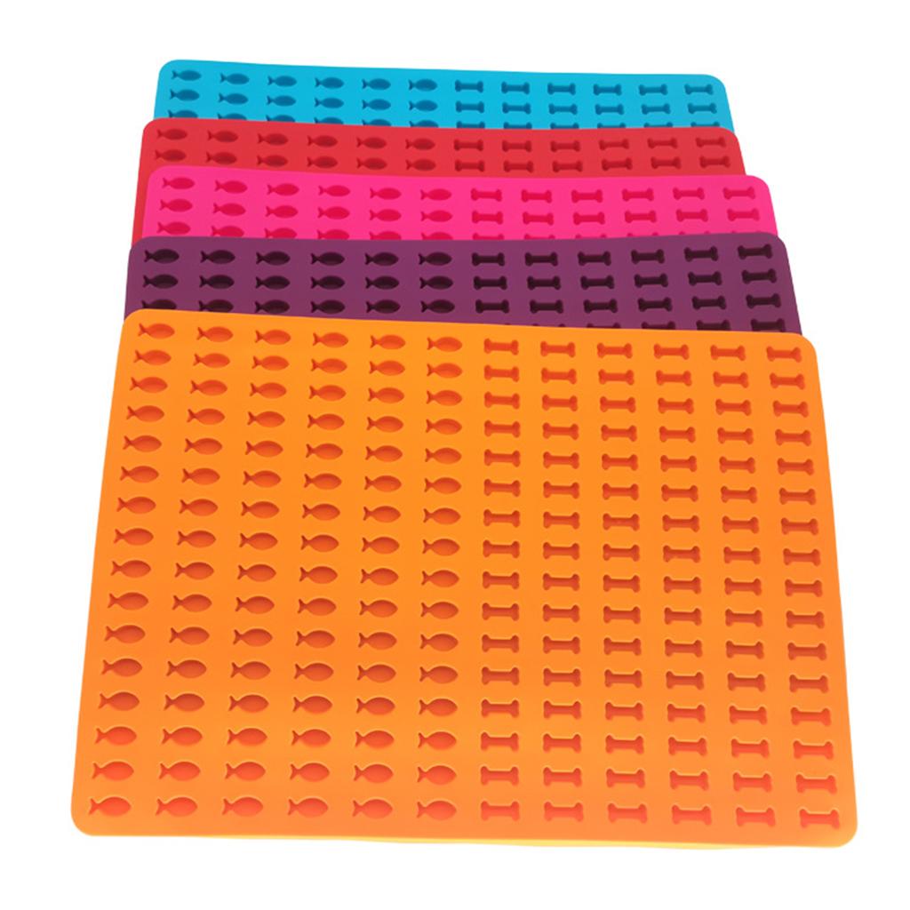 1pc Silicone Baking Mat Bone Fish for Dog Dog Treats Candy Chocolate Mould blue