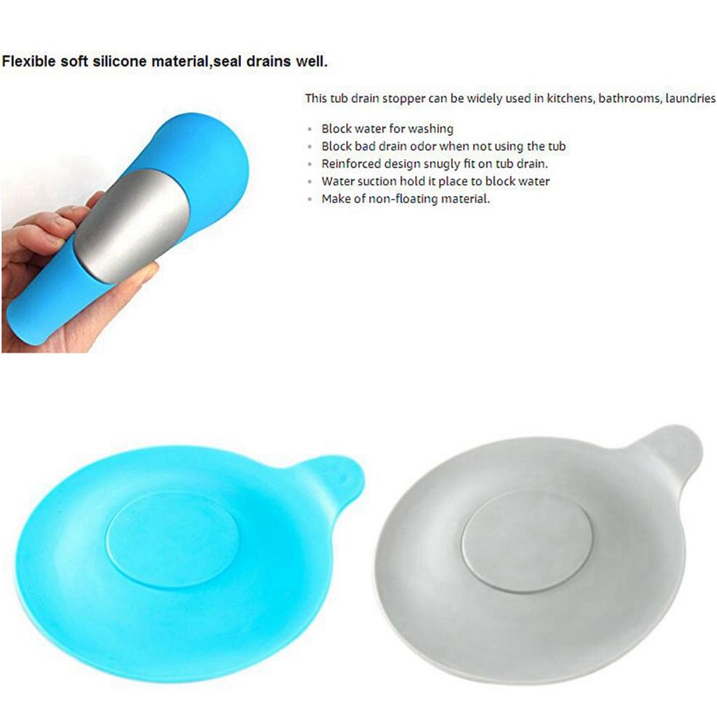 TPR Bathtub Drain Stopper Water Stopper Sink Drain Stopper for Kitchen Floor white