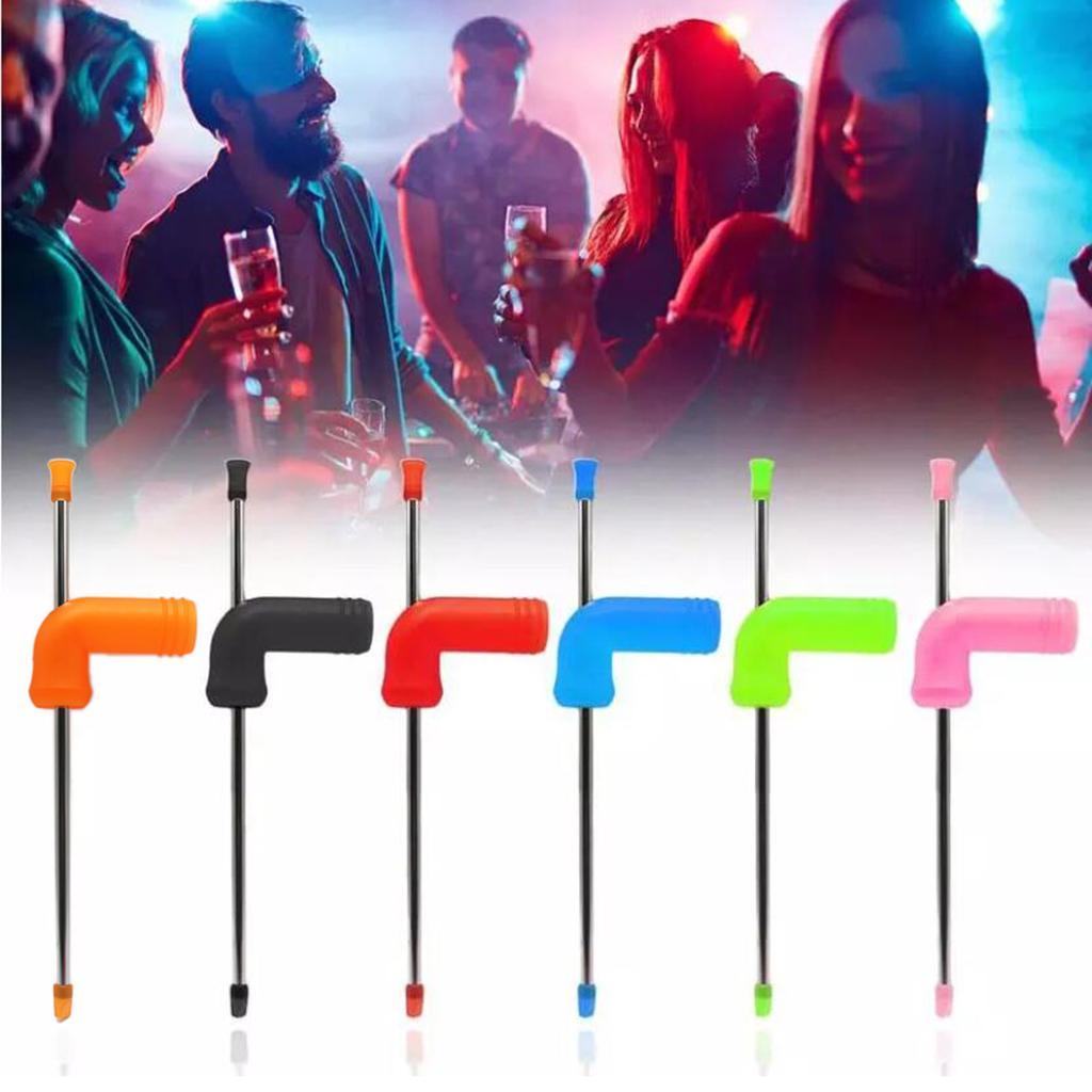 Beer Snorkel Dispenser Drink Bong Funnel Party Straw Tool Orange