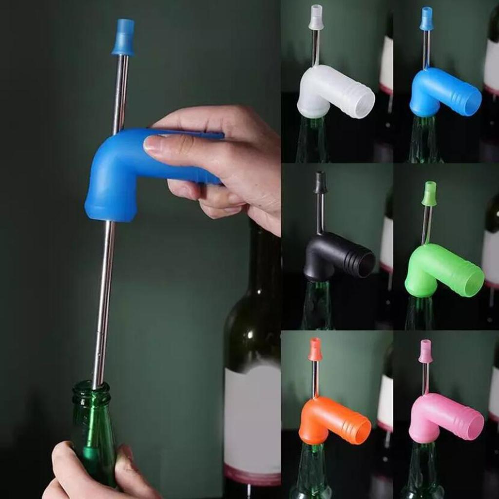 Beer Snorkel Dispenser Drink Bong Funnel Party Straw Tool Blue