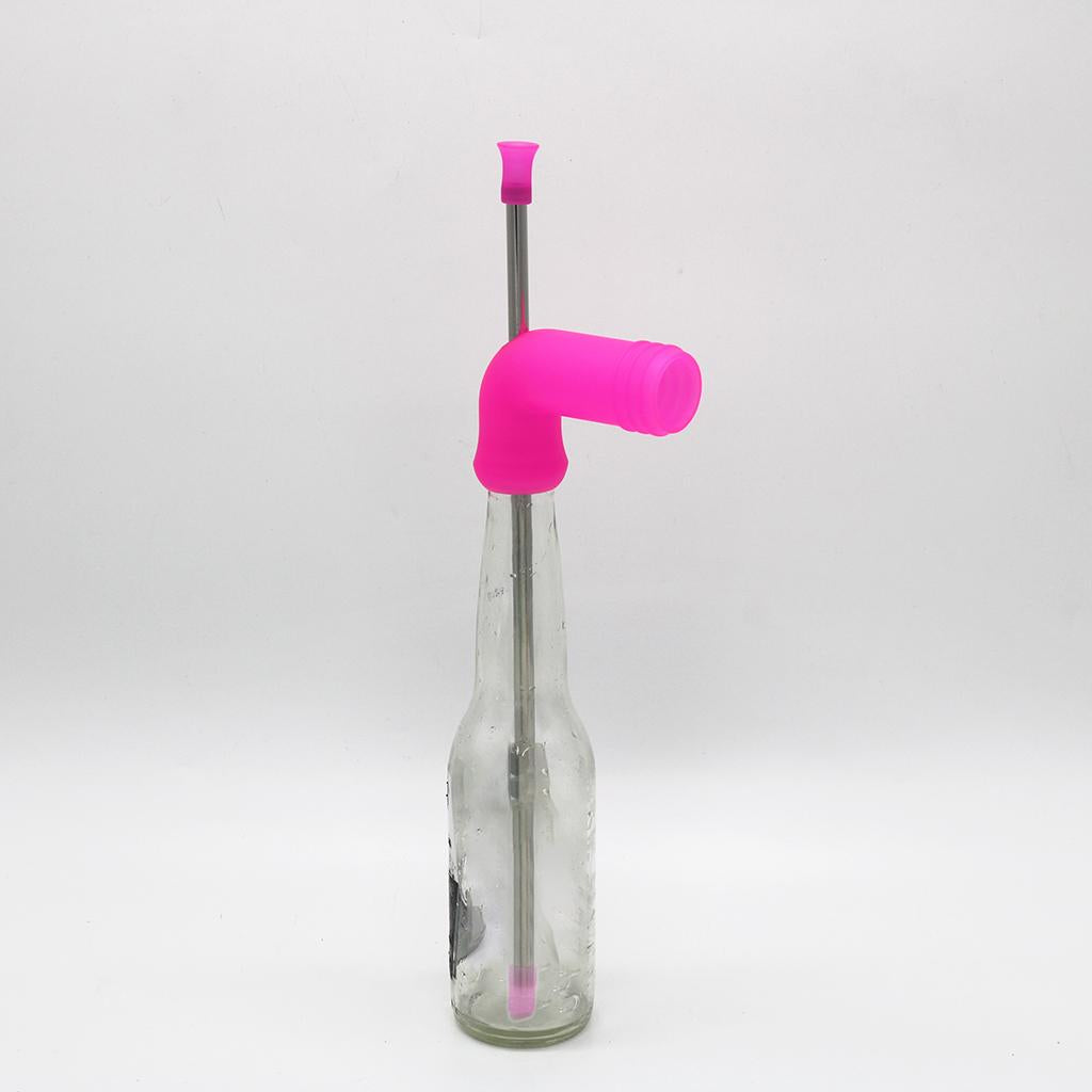 Beer Snorkel Dispenser Drink Bong Funnel Party Straw Tool Pink