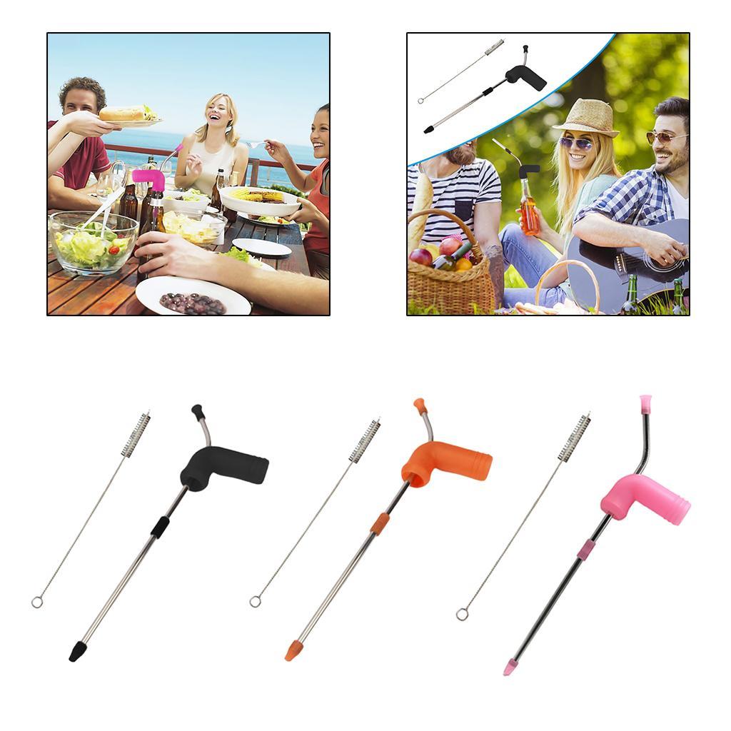 Beer Snorkel Drink Bong Funnel Bottle Party Straw Tool Hens Bucks Black