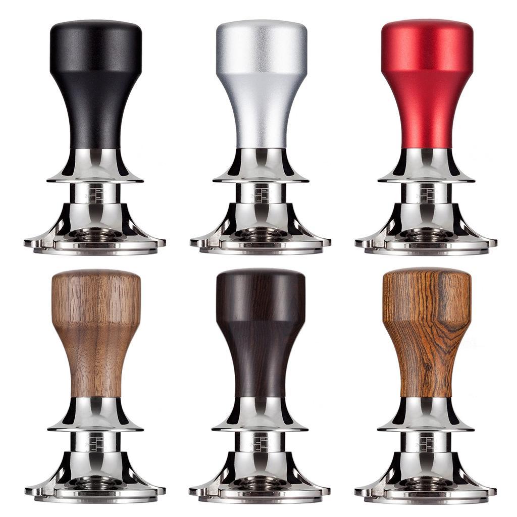 Stainless Steel Coffee Tamper Espresso Press 58.5mm Flat Base Black