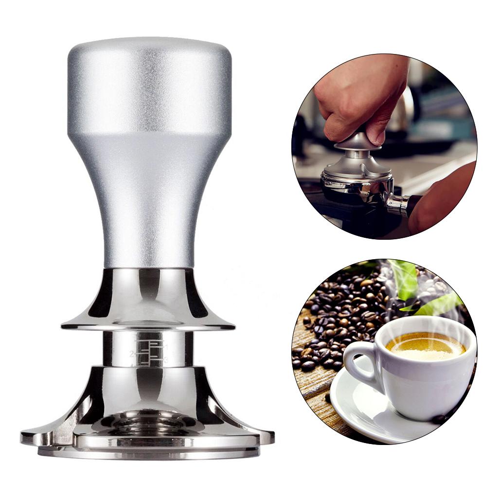 Stainless Steel Coffee Tamper Espresso Press 58.5mm Flat Base Silver