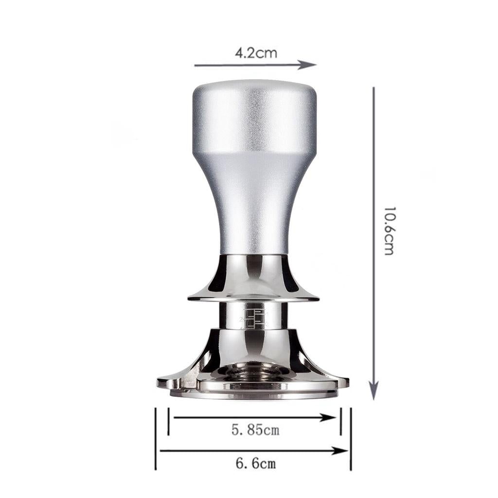 Stainless Steel Coffee Tamper Espresso Press 58.5mm Flat Base Silver