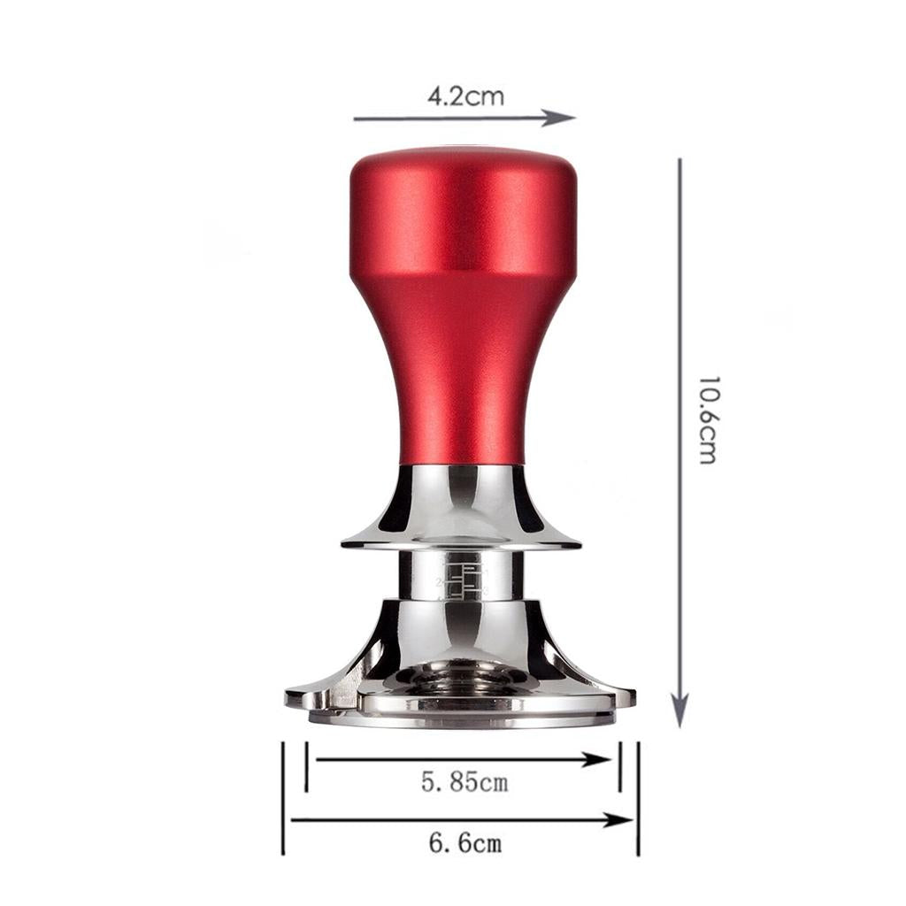 Stainless Steel Coffee Tamper Espresso Press 58.5mm Flat Base Red
