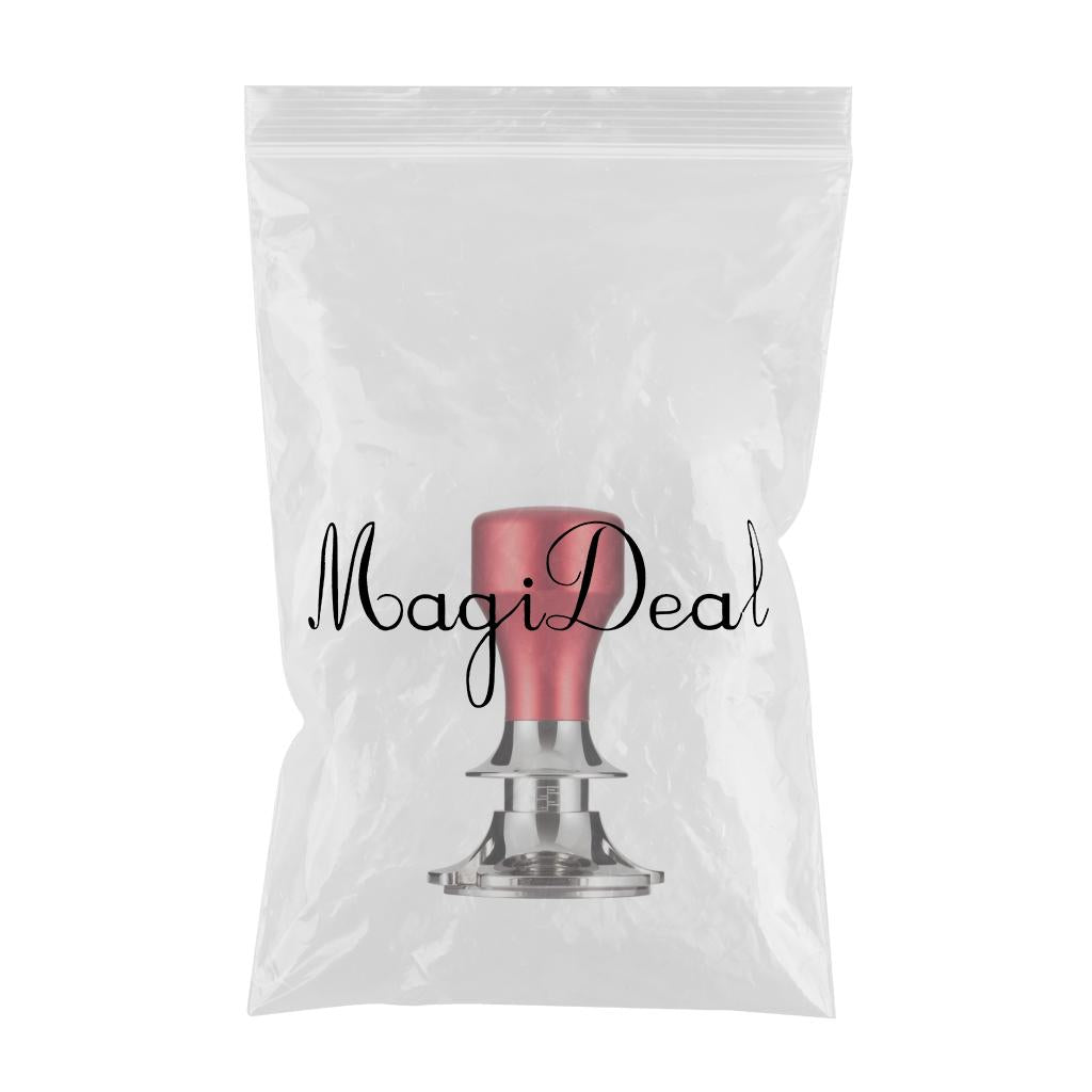 Stainless Steel Coffee Tamper Espresso Press 58.5mm Flat Base Red