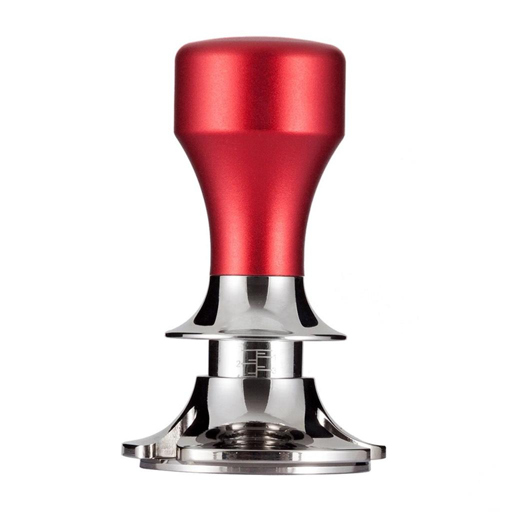 Stainless Steel Coffee Tamper Espresso Press 58.5mm Flat Base Red