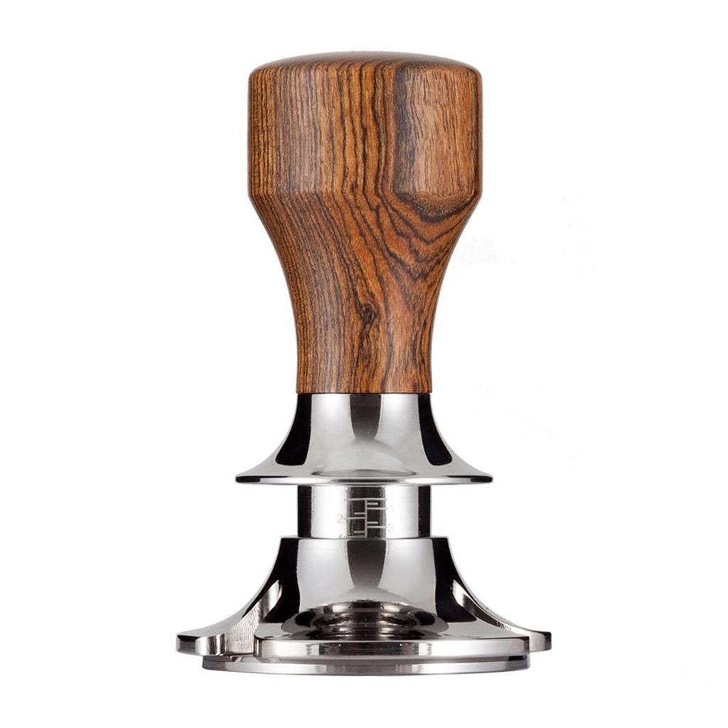 Stainless Steel Coffee Tamper Espresso Press 58.5mm Flat Base Sandalwood