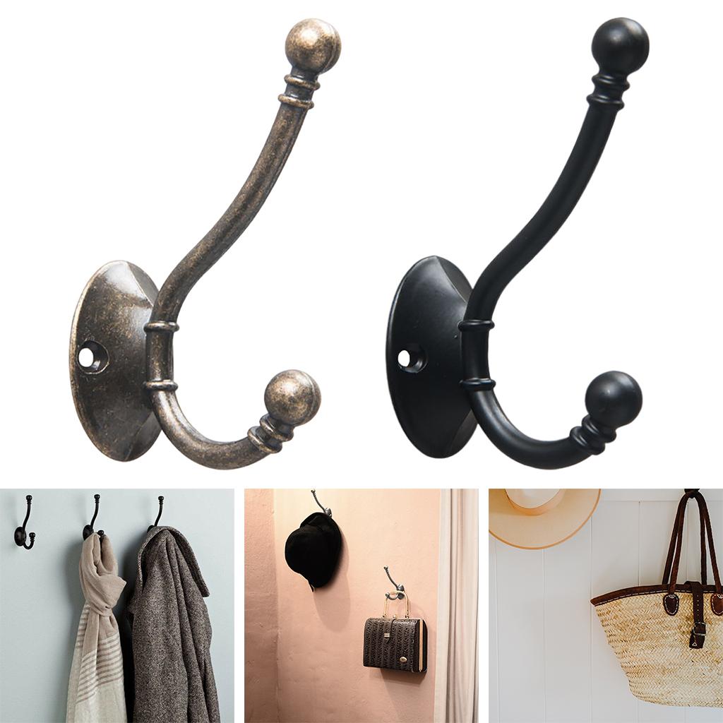 Retro Zinc Alloy Hat Coat Hooks Ancient Rustic Shabby Door Wall Metal Hanger Bronze