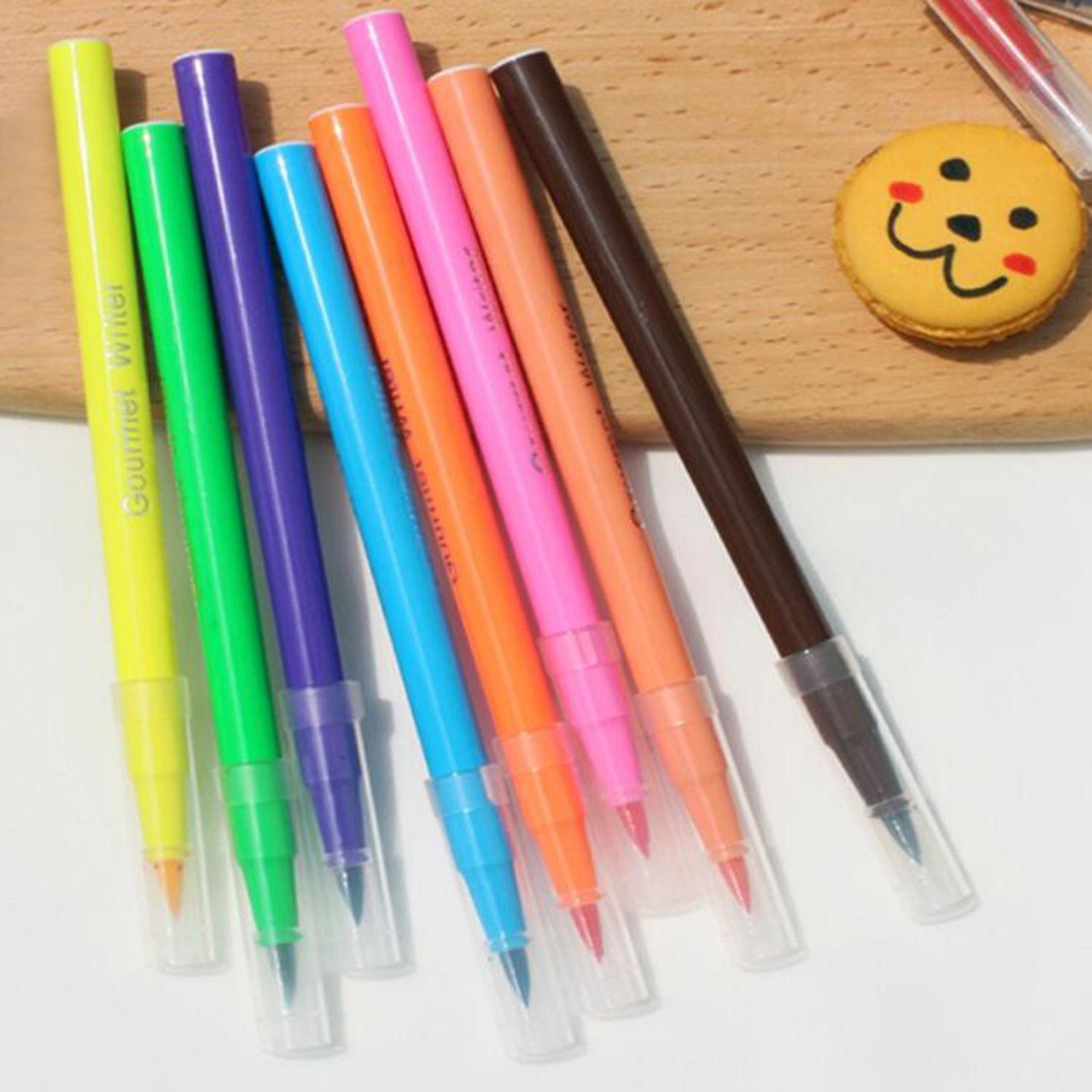 Cake Decorating Writing Food Colouring Pens Edible Marker Pen Brushes Black
