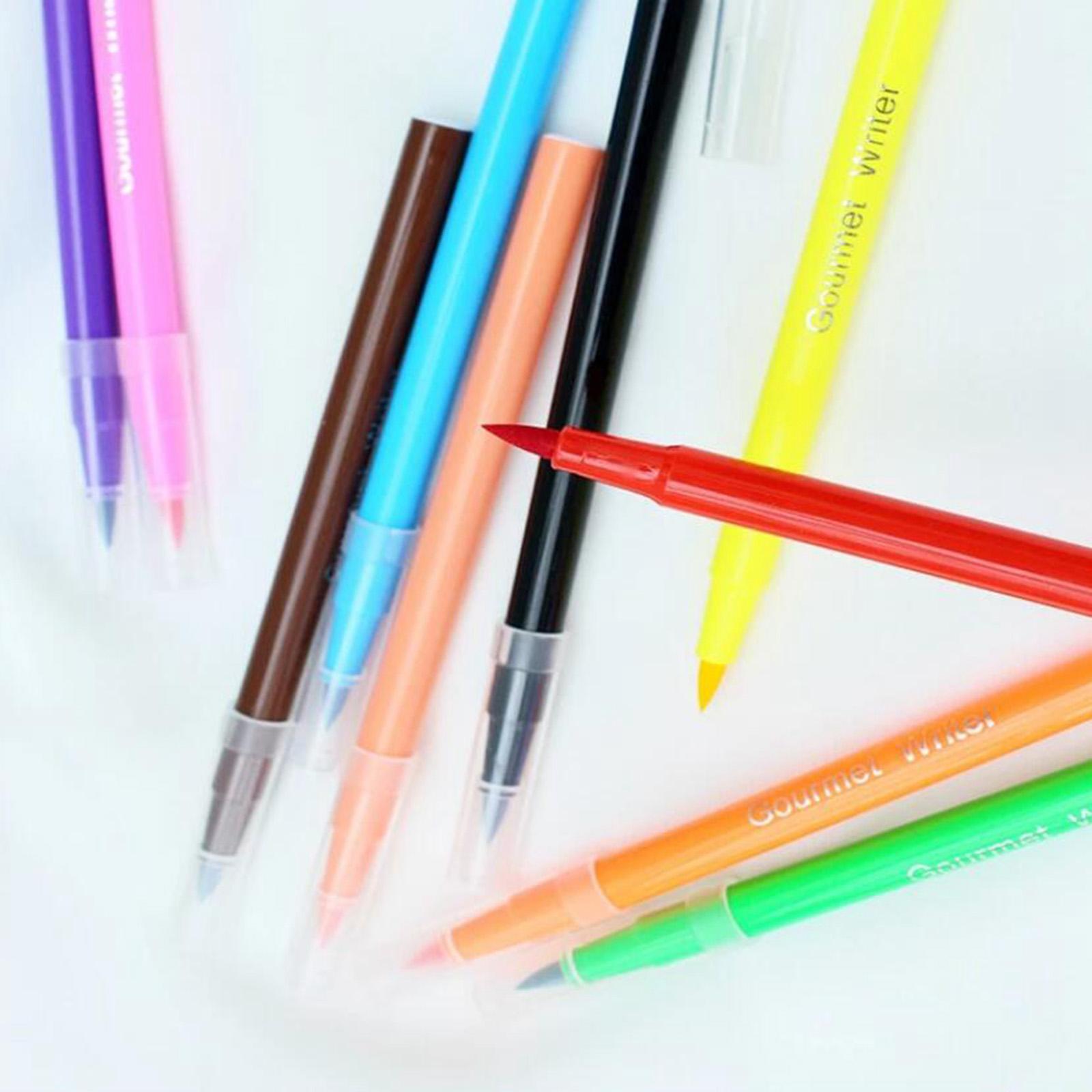 Cake Decorating Writing Food Colouring Pens Edible Marker Pen Brushes Black
